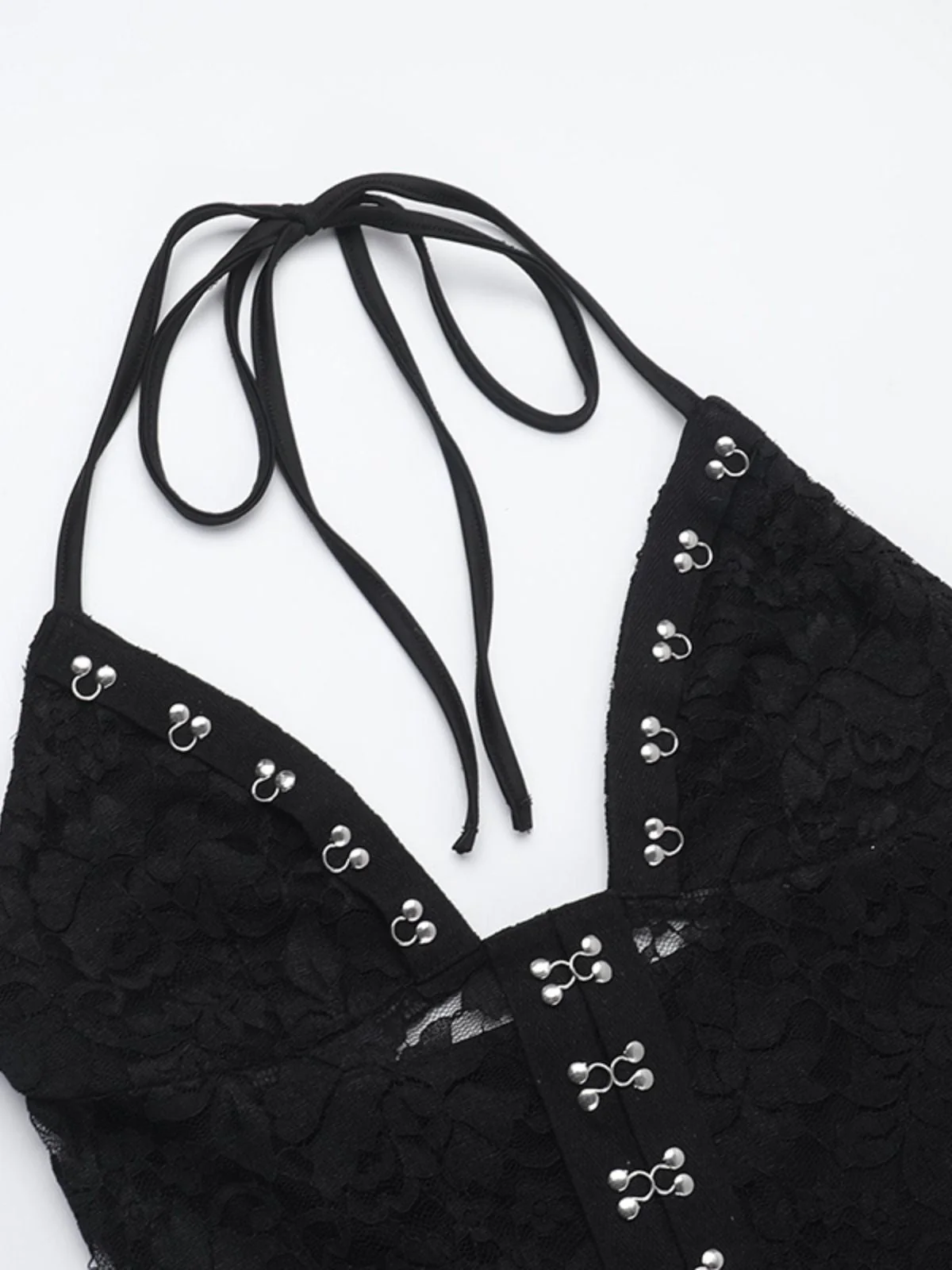 Schwarz 1930er Halter Spitze Schlaghosen Jumpsuit - Image 6