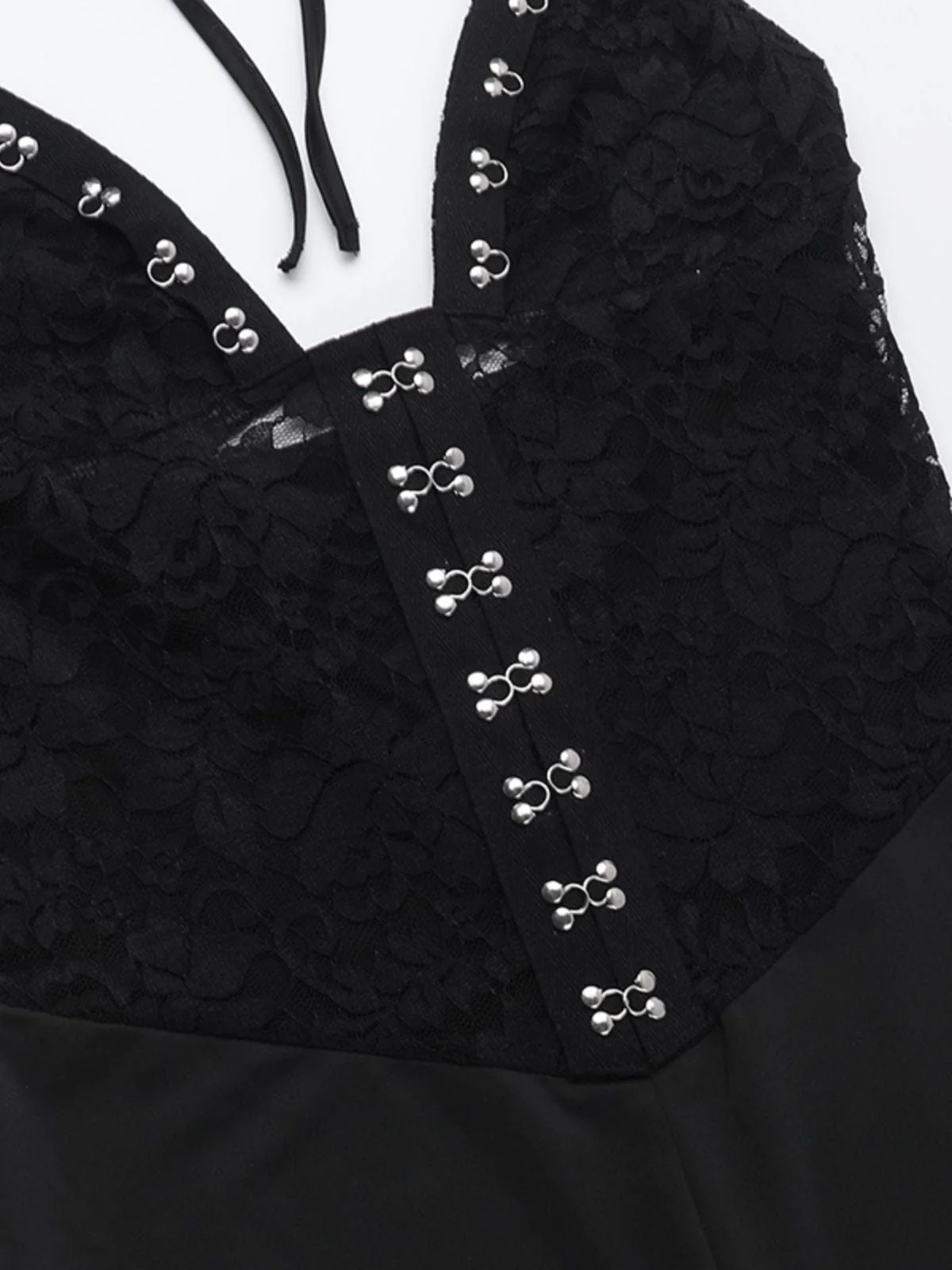 Schwarz 1930er Halter Spitze Schlaghosen Jumpsuit - Image 7