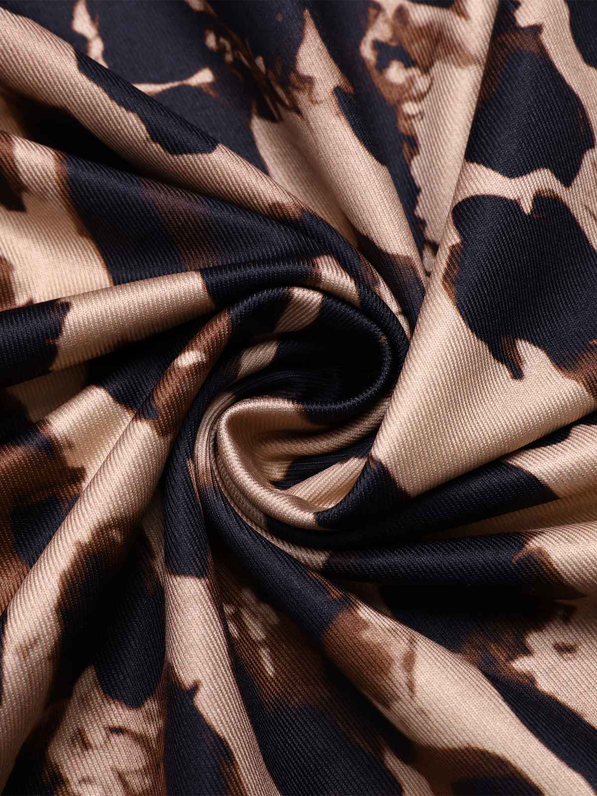 Schwarz 1930er Leopard Patchwork Meerjungfrauen Kleid - Image 3
