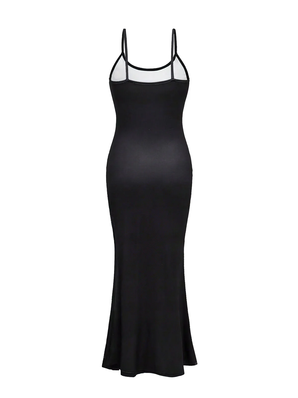 Schwarz 1930er Skeleton Schlitz Spaghetti Träger Kleid - Image 6