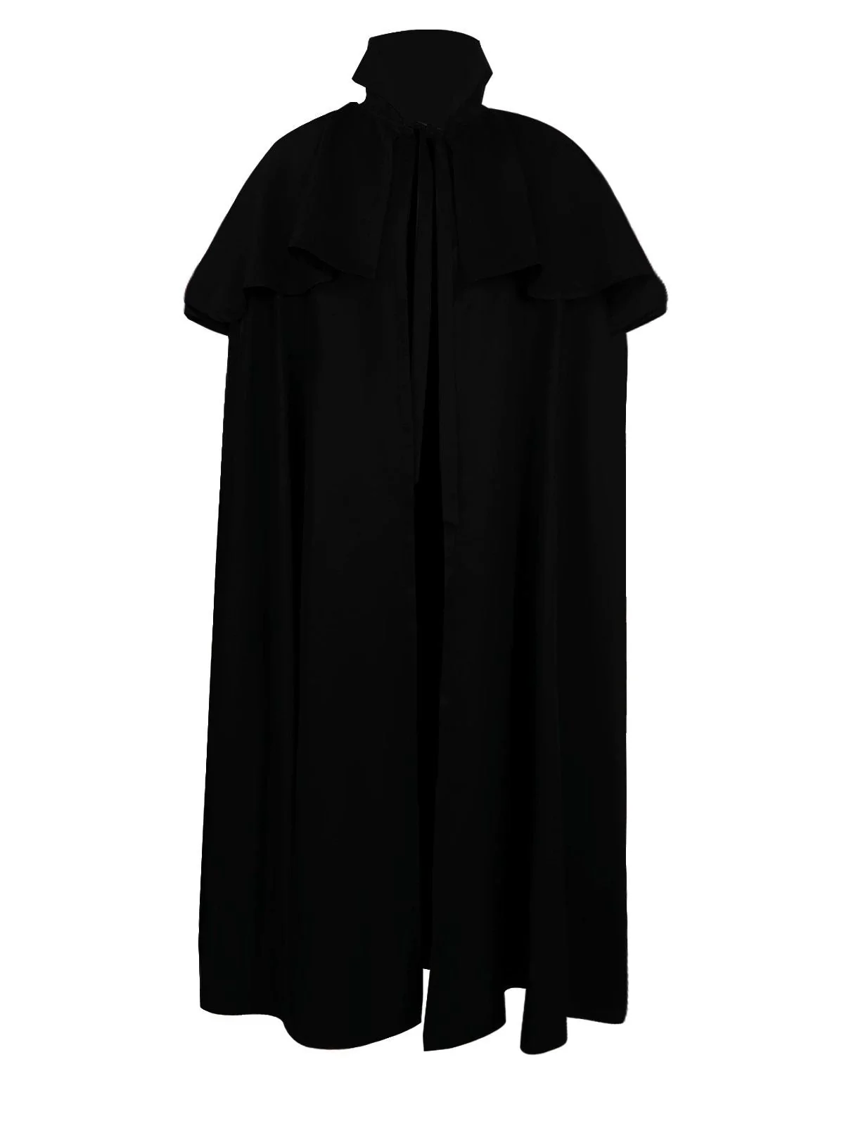 Schwarz 1930er Solide Halloween Gothic Mittelalterlich Tod Mantel