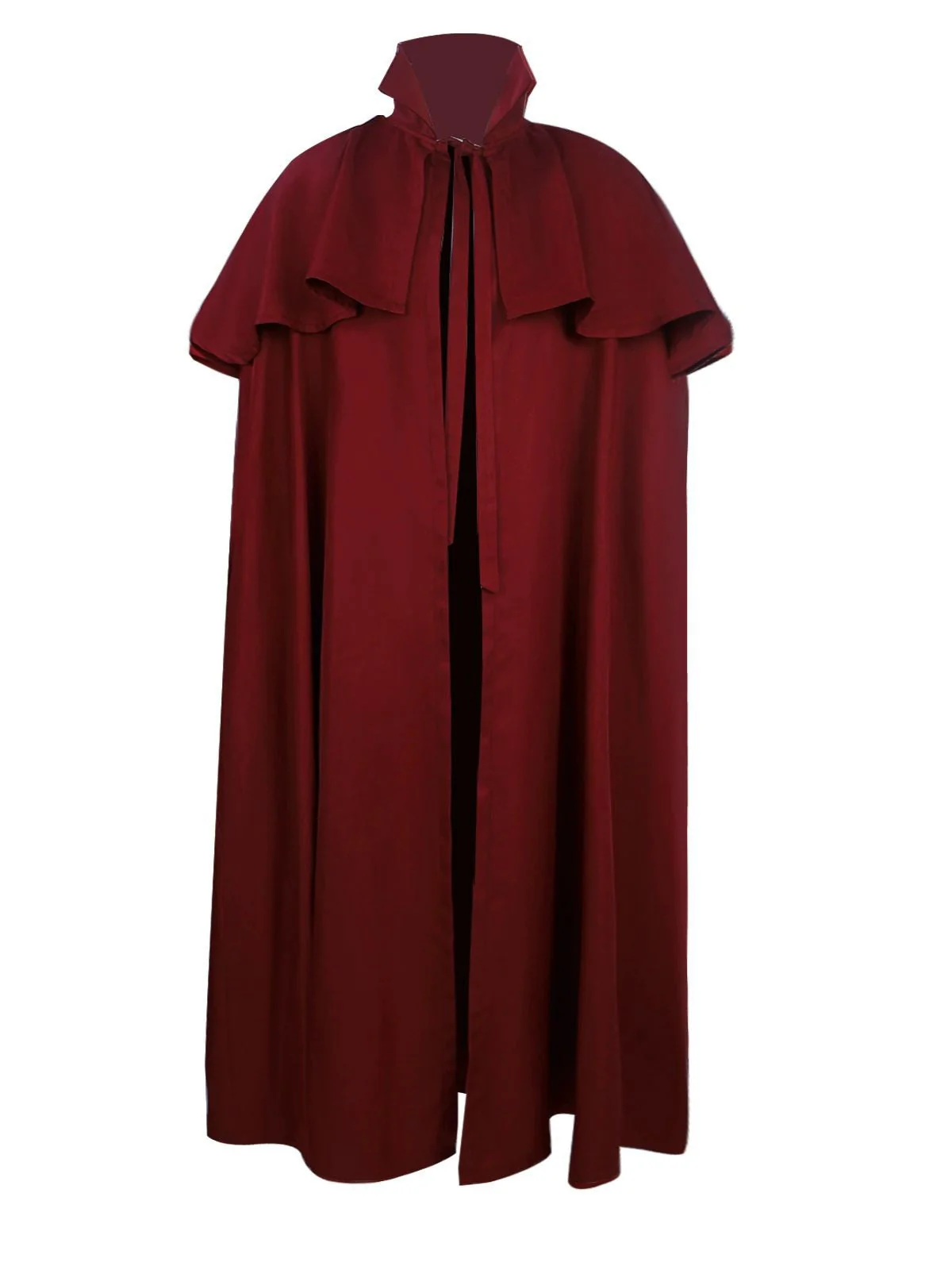 Schwarz 1930er Solide Halloween Gothic Mittelalterlich Tod Mantel - Image 3