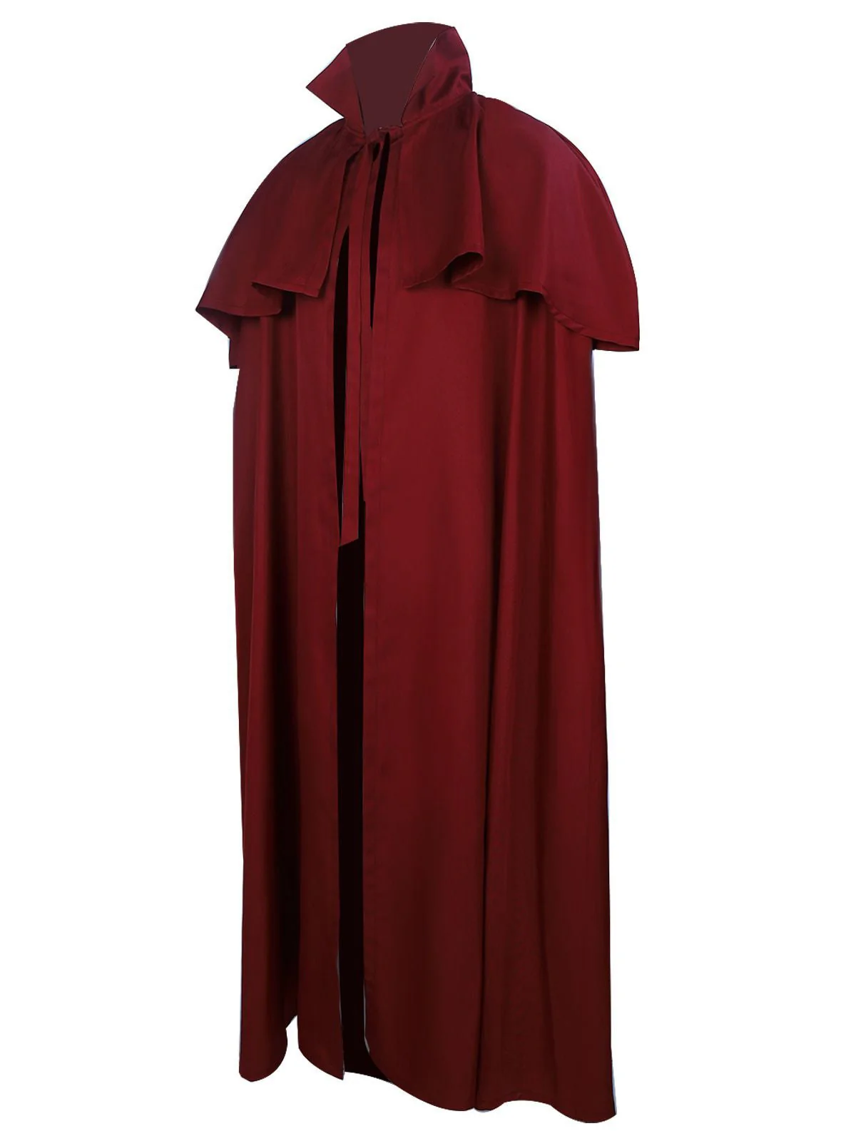 Schwarz 1930er Solide Halloween Gothic Mittelalterlich Tod Mantel - Image 4