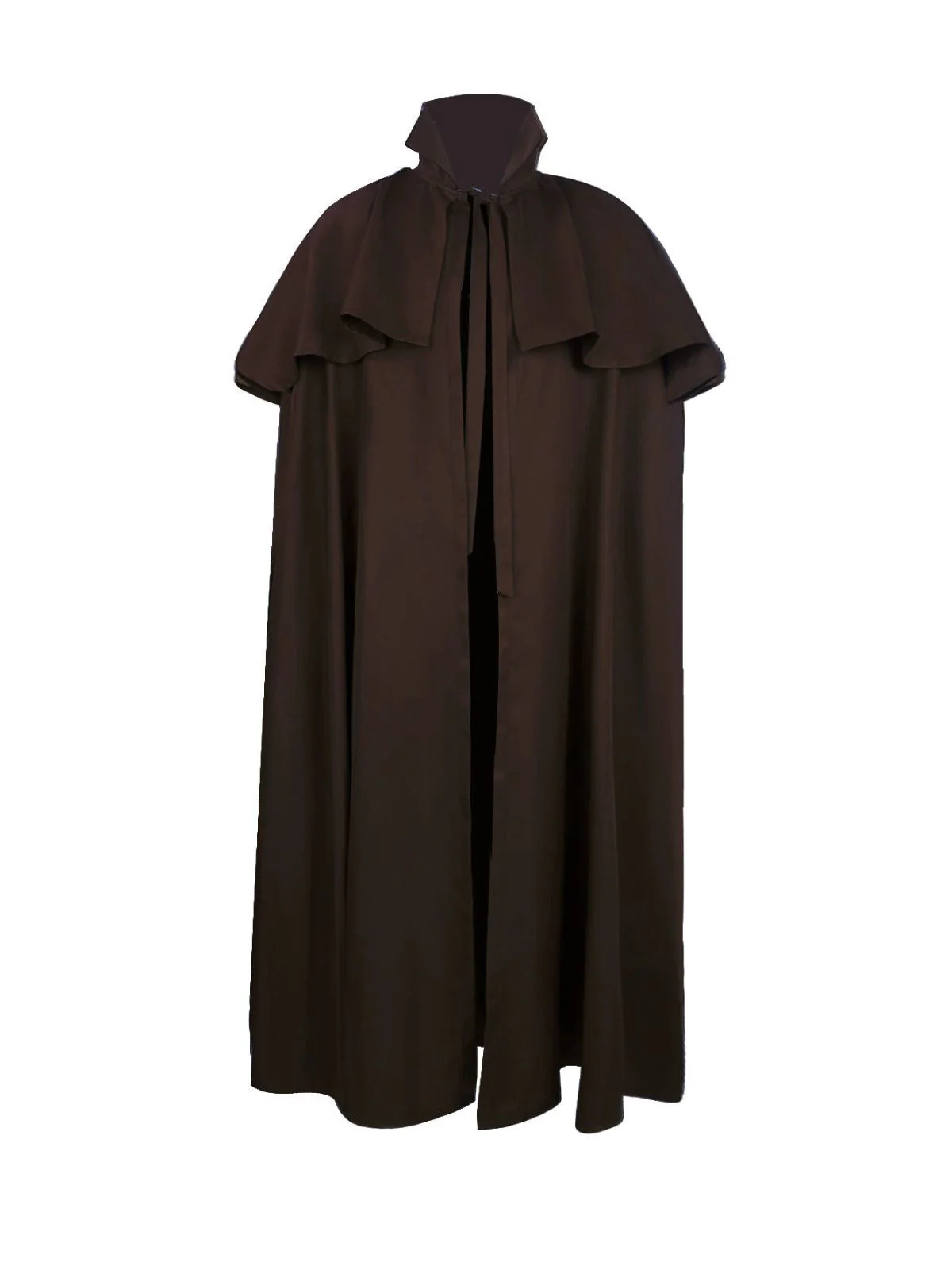 Schwarz 1930er Solide Halloween Gothic Mittelalterlich Tod Mantel - Image 6