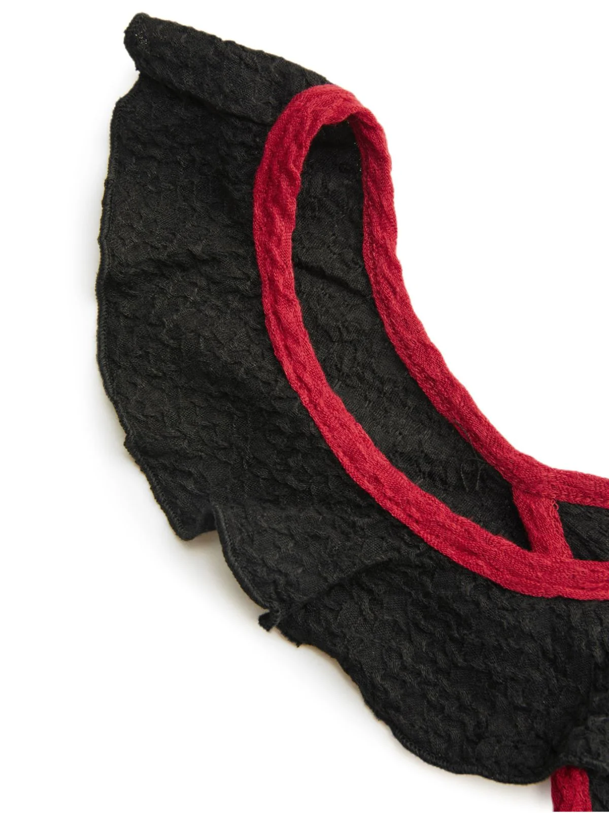 Schwarz 1930er V-Ausschnitt Rüschen Stricken Meerjungfrauenkleid - Image 3