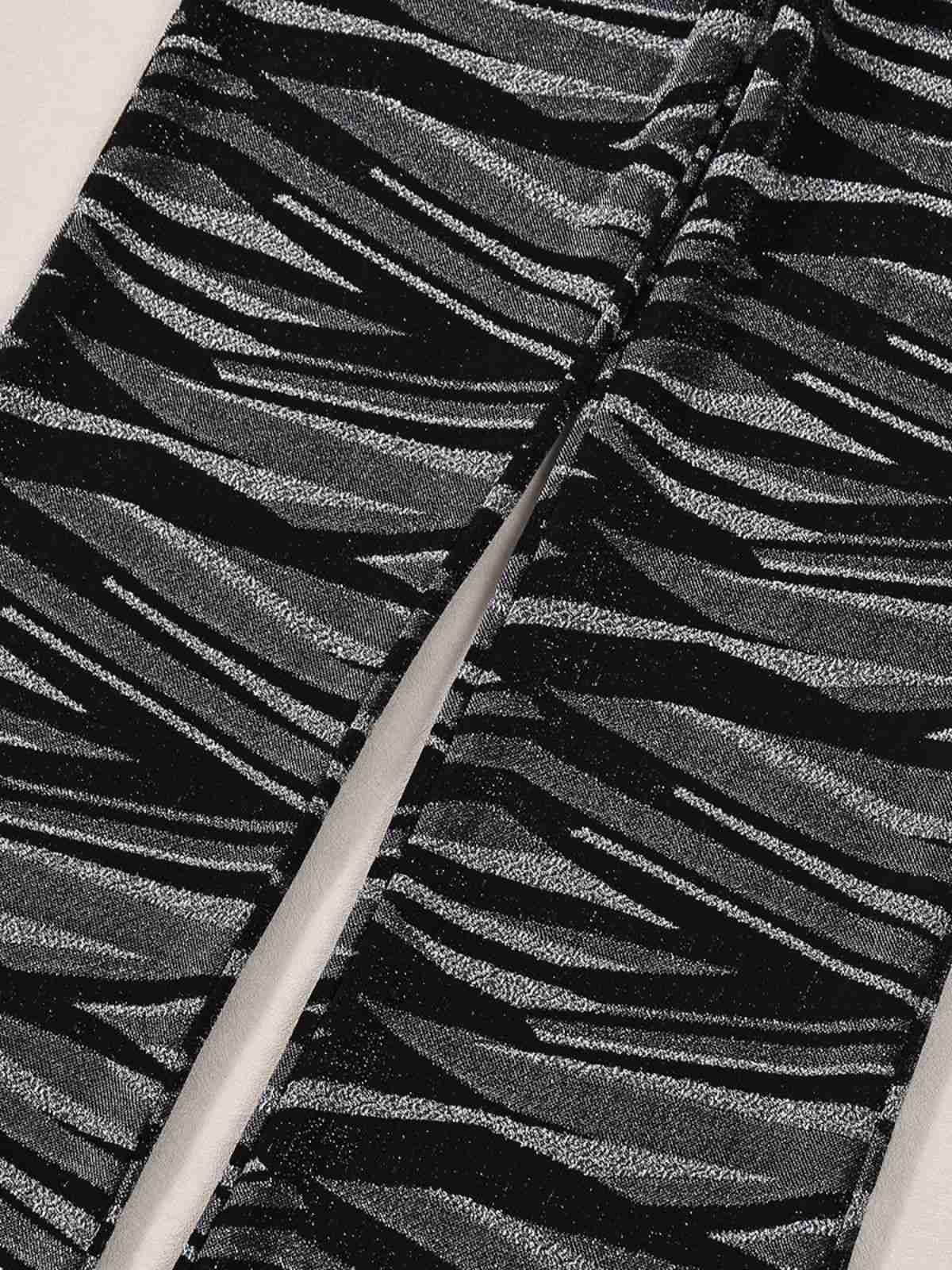 Schwarz 1930er Zebra Druck Halter Rückenfrei Jumpsuit - Image 7