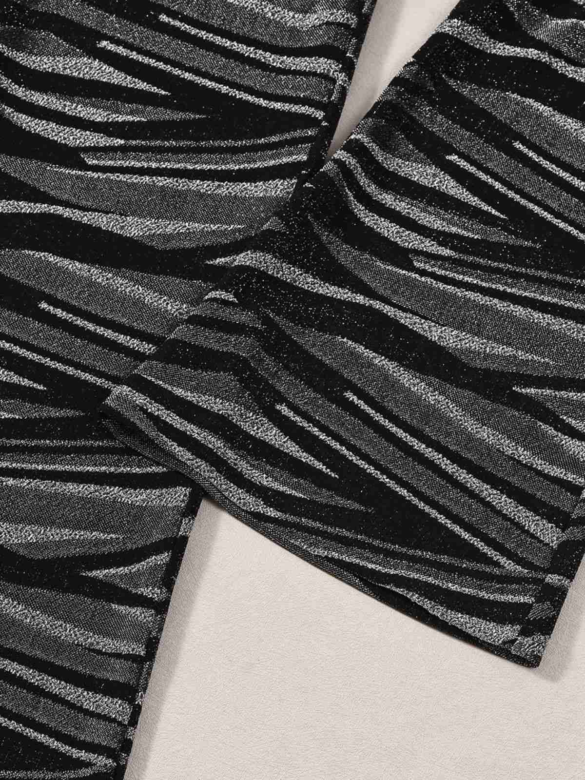 Schwarz 1930er Zebra Druck Halter Rückenfrei Jumpsuit - Image 8