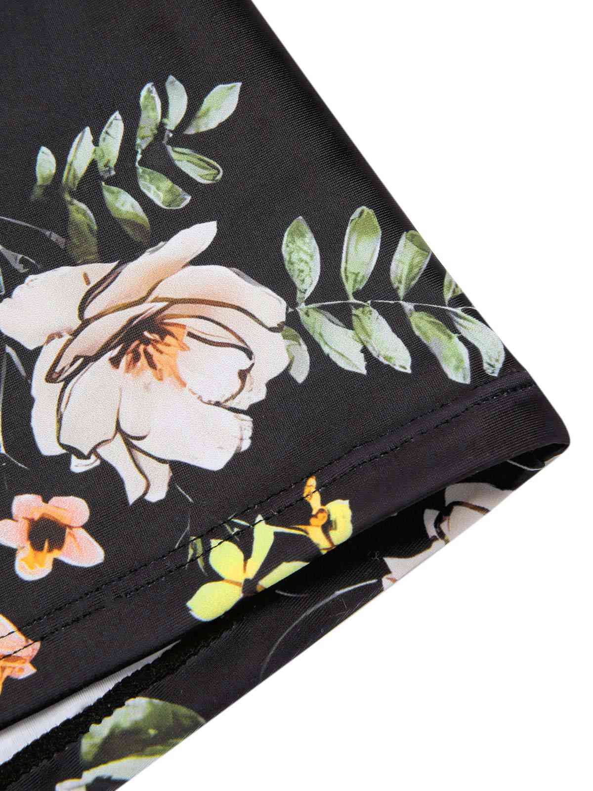 Schwarz 1940er Blumen Boxer Träger Badeanzug - Image 6