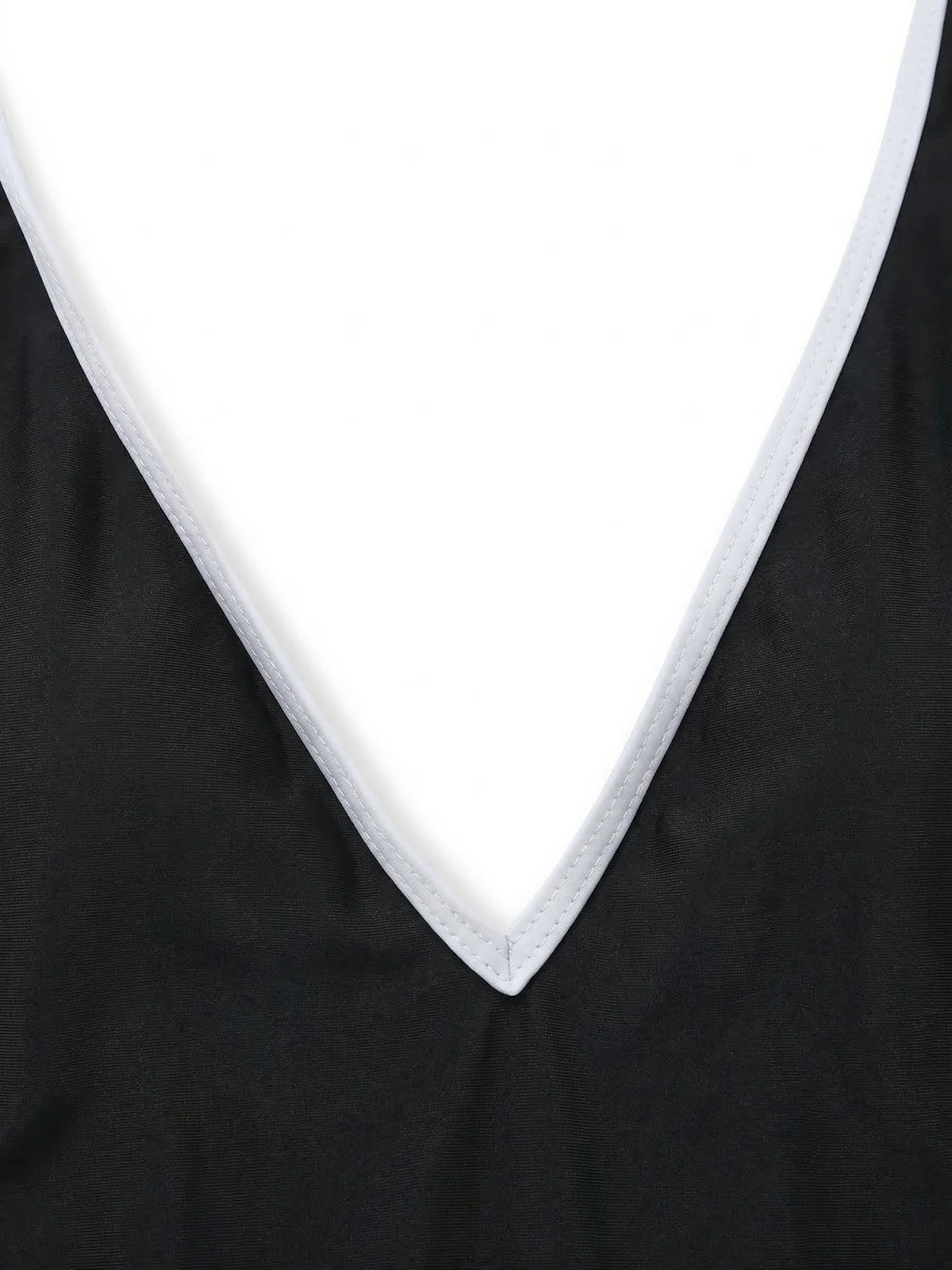 Schwarz 1940er Blumen Cut-Out Halter Einteiliger Badeanzug - Image 4
