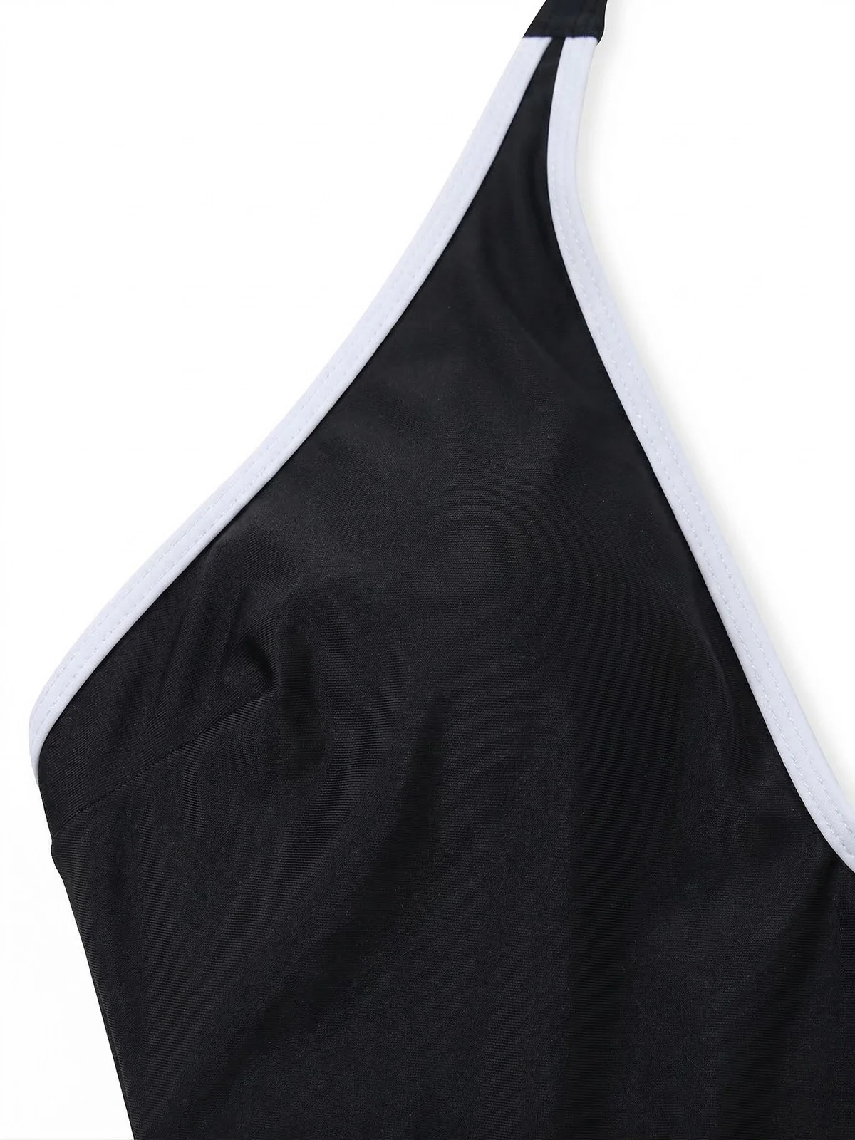 Schwarz 1940er Blumen Cut-Out Halter Einteiliger Badeanzug - Image 5