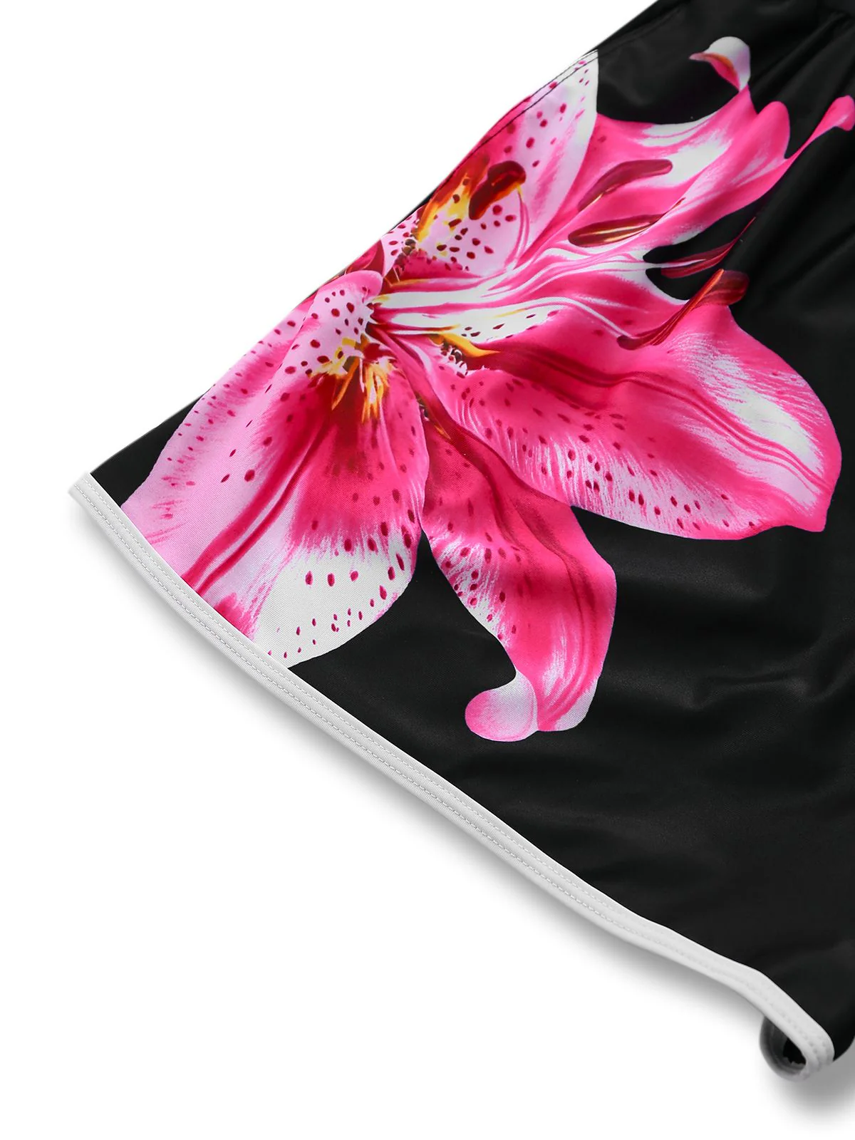 Schwarz 1940er Blumen Einteiliger Badeanzug - Image 5