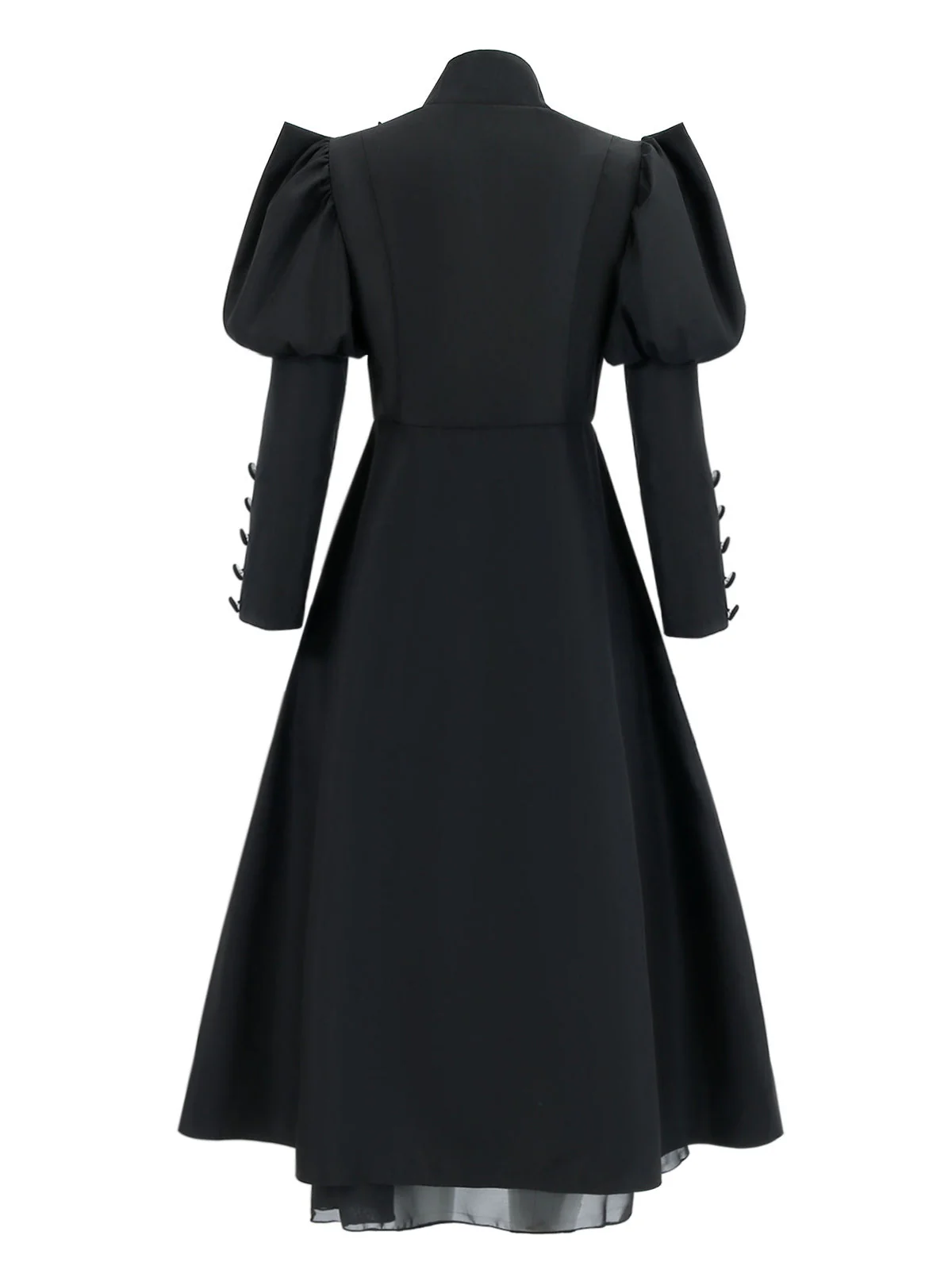 Schwarz 1940er Gothic Wicked-Inspiriert Elphaba Blumen Hexenkleid - Image 5