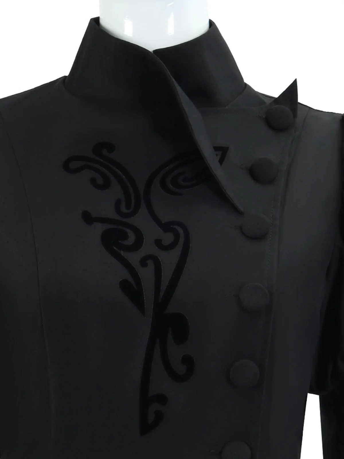 Schwarz 1940er Gothic Wicked-Inspiriert Elphaba Blumen Hexenkleid - Image 6
