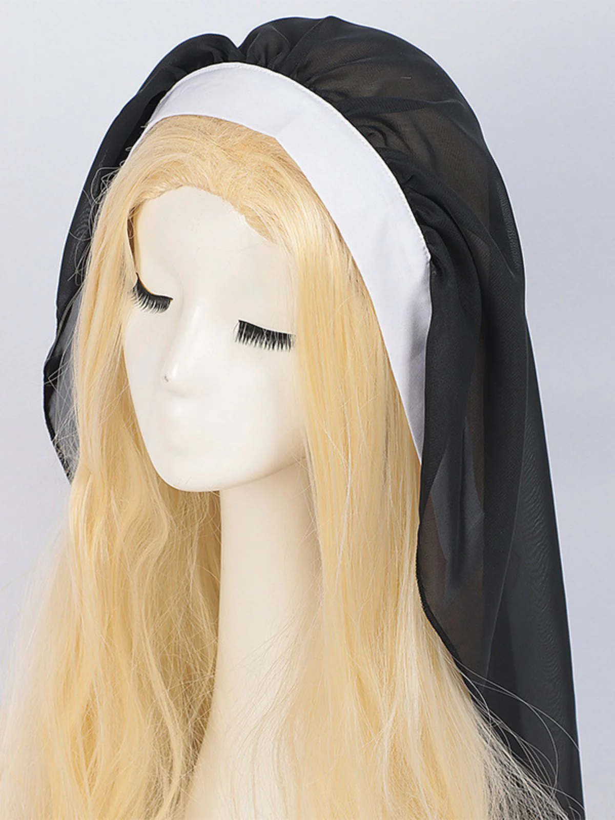 Schwarz 1940er Nonnen-Stil Kreuz Halskette Kleid - Image 7