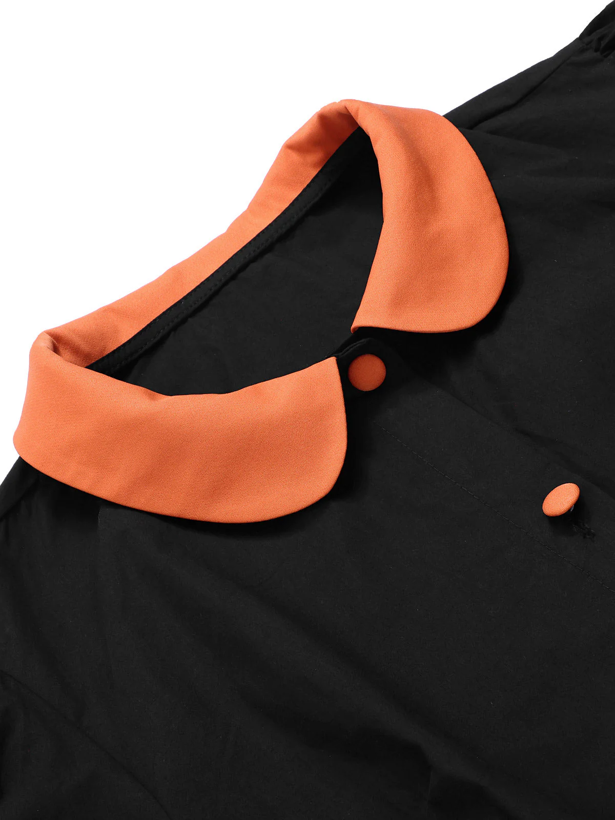 Schwarz 1940er Halloween Peter Pan Kragen Puffärmel Bluse - Image 5
