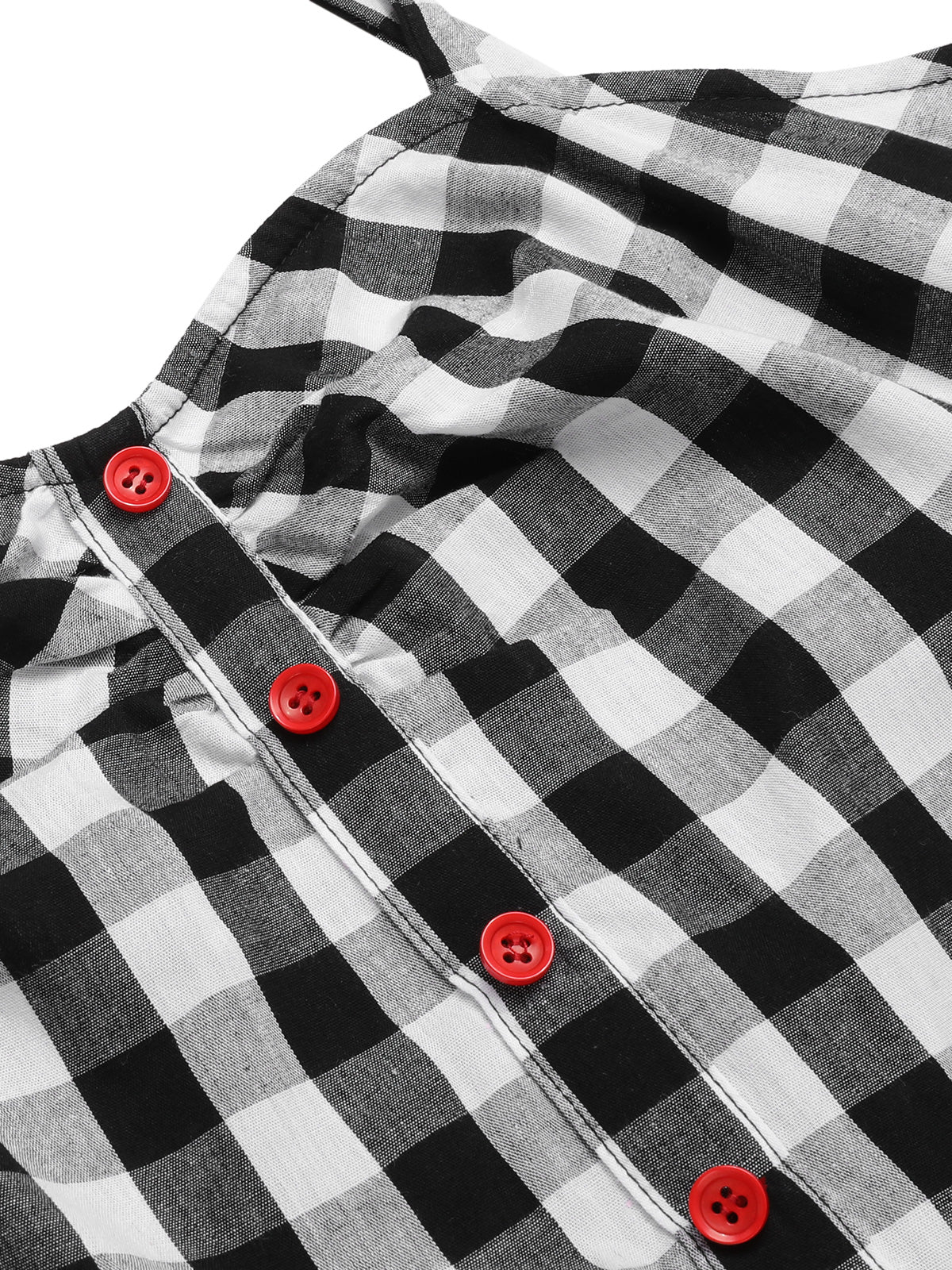 Schwarz 1940er Plaid Patchwork Hosenträger Jumpsuit - Image 5