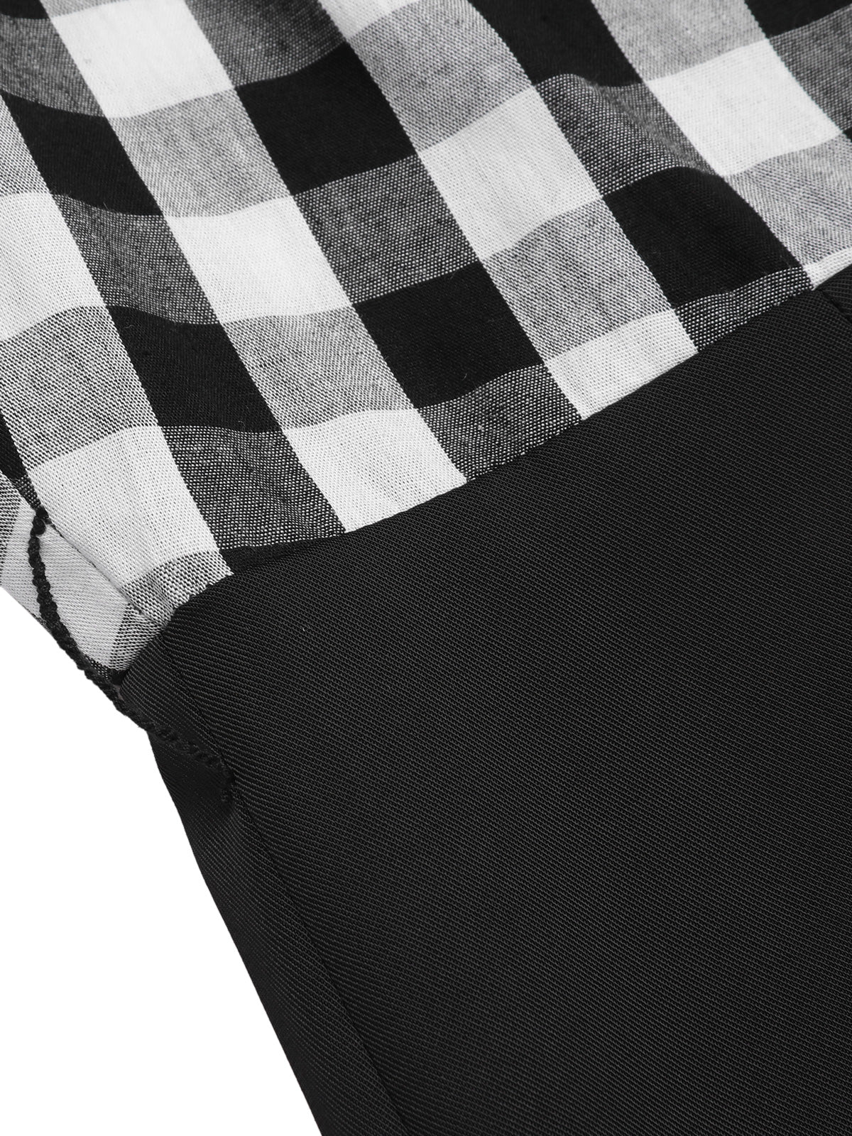 Schwarz 1940er Plaid Patchwork Hosenträger Jumpsuit - Image 6