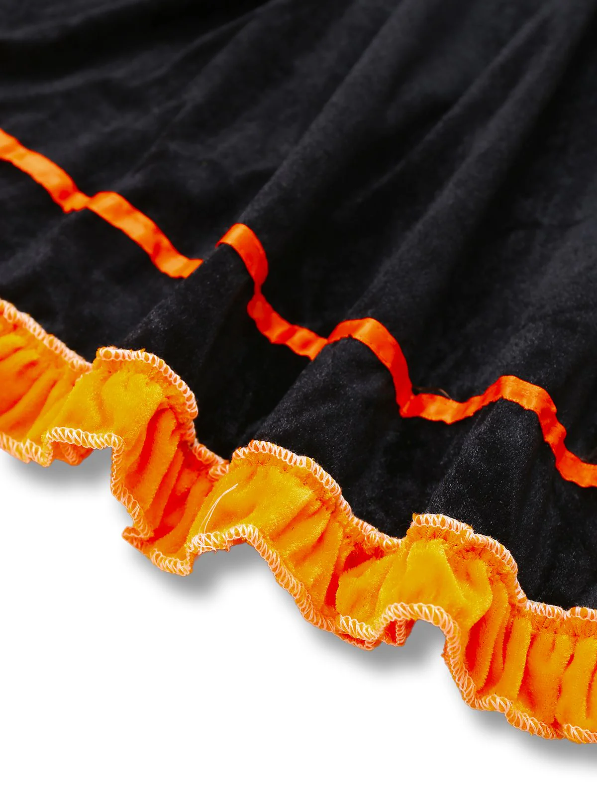 Schwarz 1940er Revers Bogen Patchwork Kleid - Image 4