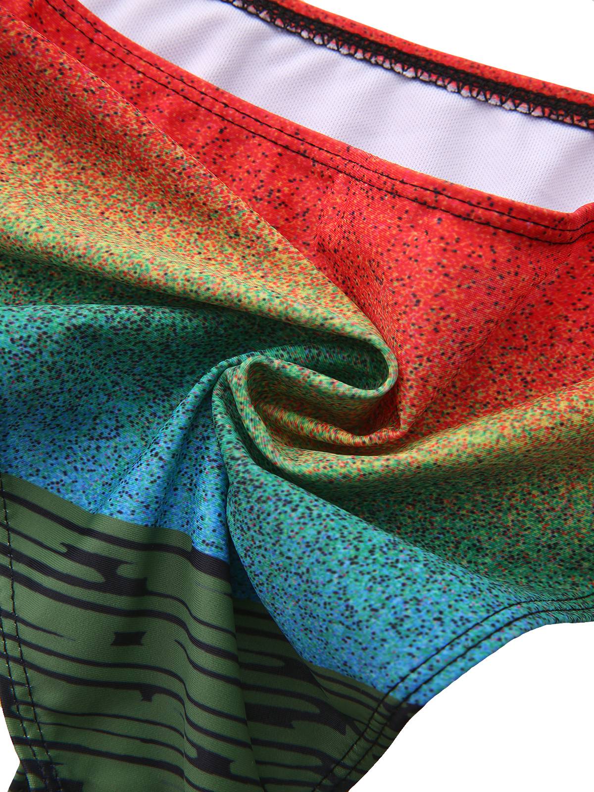 Schwarz 1940er Sonnenuntergang Palmen Batik Tankinis - Image 8
