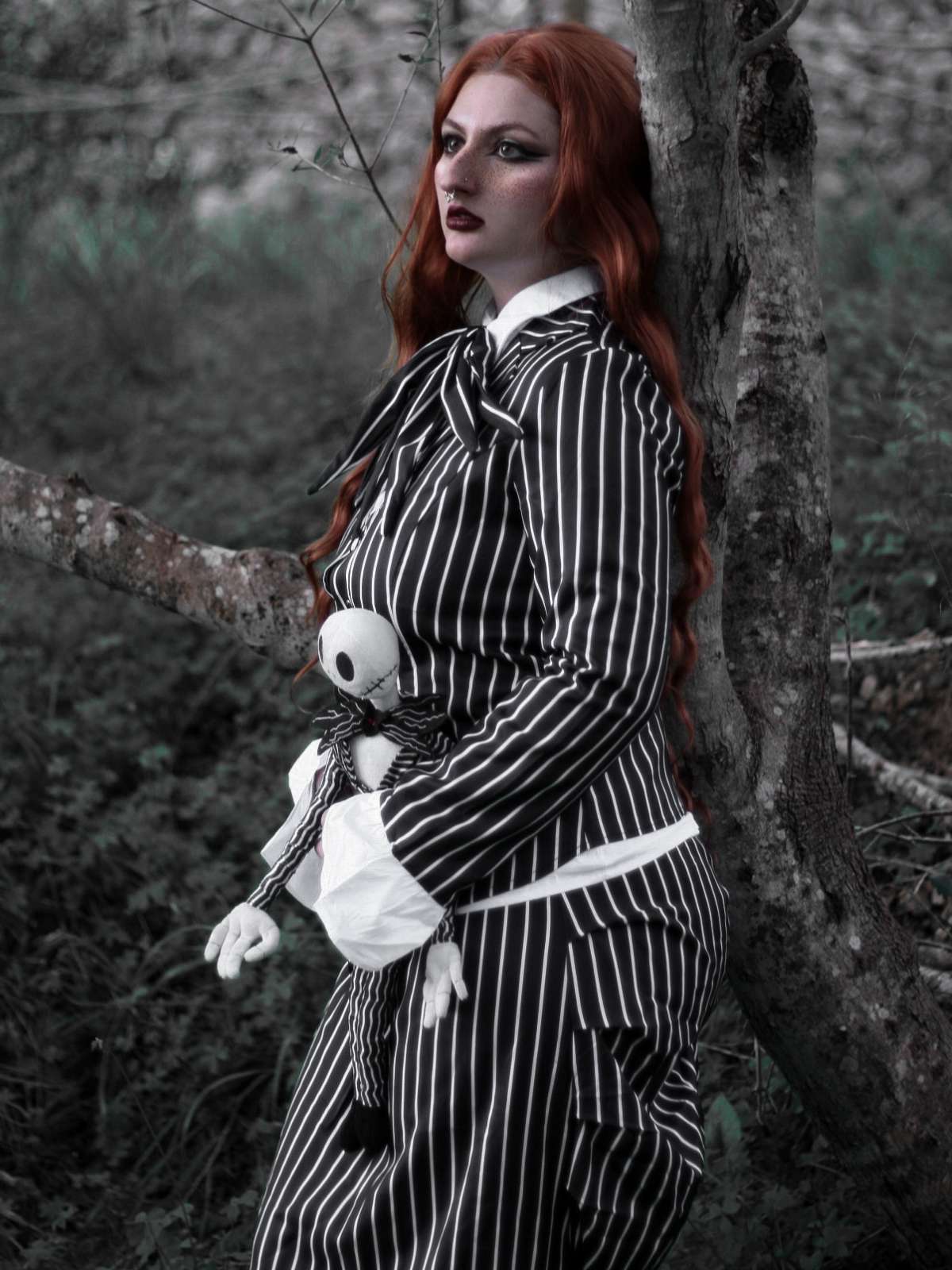 Schwarz 1940er Streifen The Nightmare Before Christmas Suit - Image 2