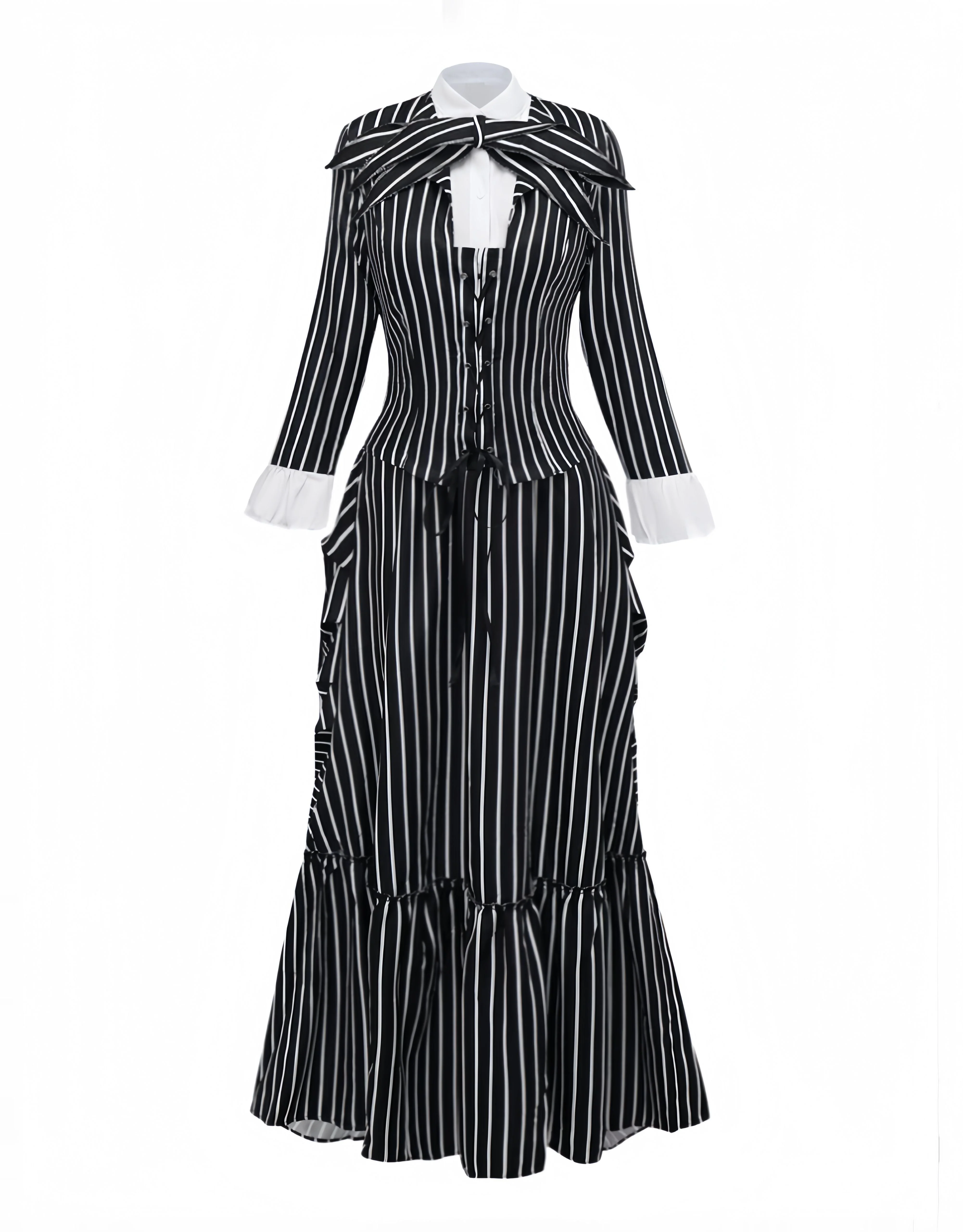 Schwarz 1940er Streifen The Nightmare Before Christmas Suit - Image 3
