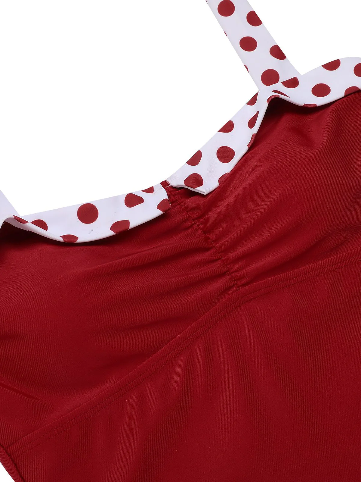 Roter 1940er Halter Patchwork Einteiliger Badeanzug - Image 6