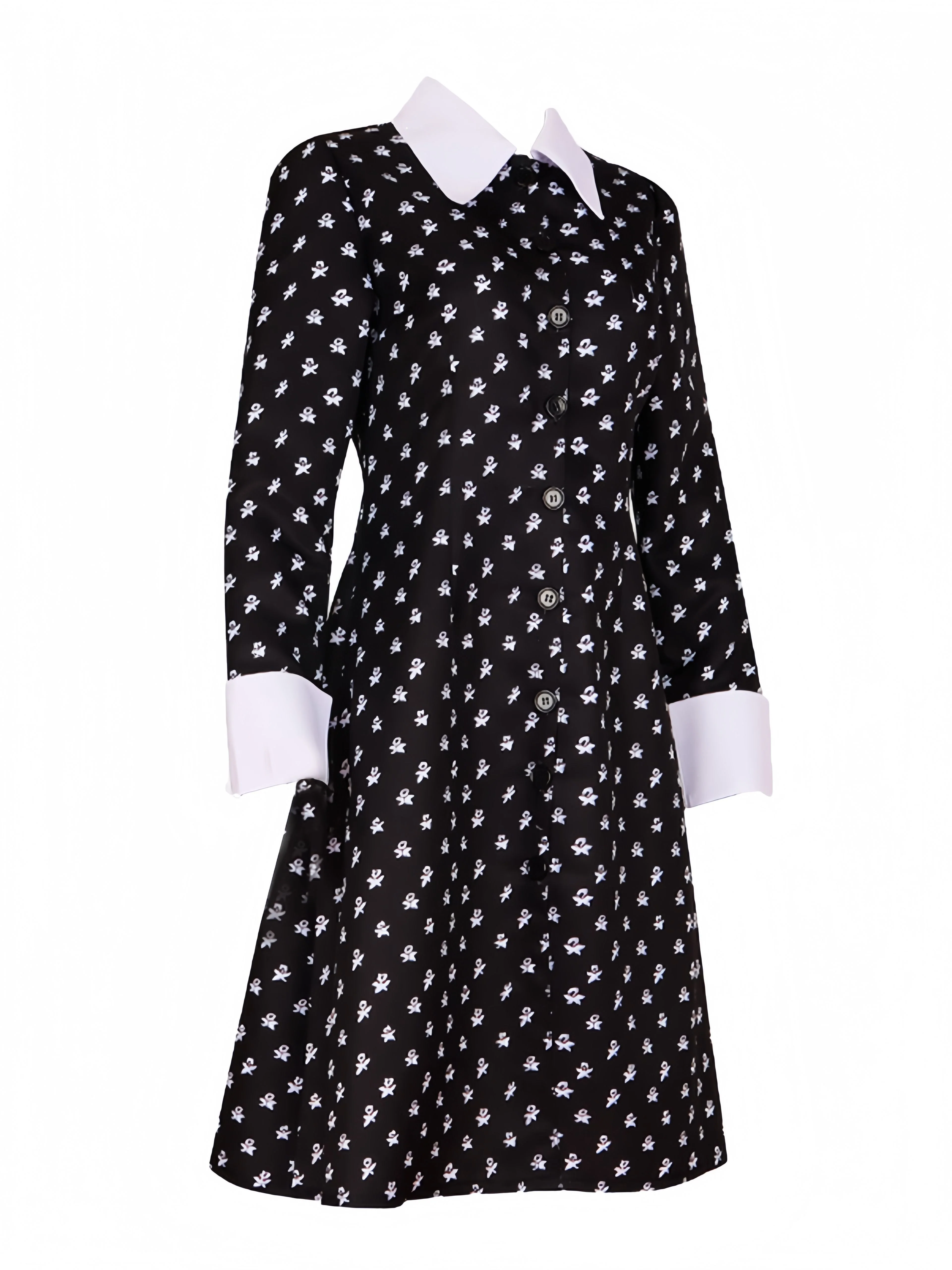 Schwarz 1940er Wednesday Kostüm Mittwoch Addams-Stil Kleid - Image 5