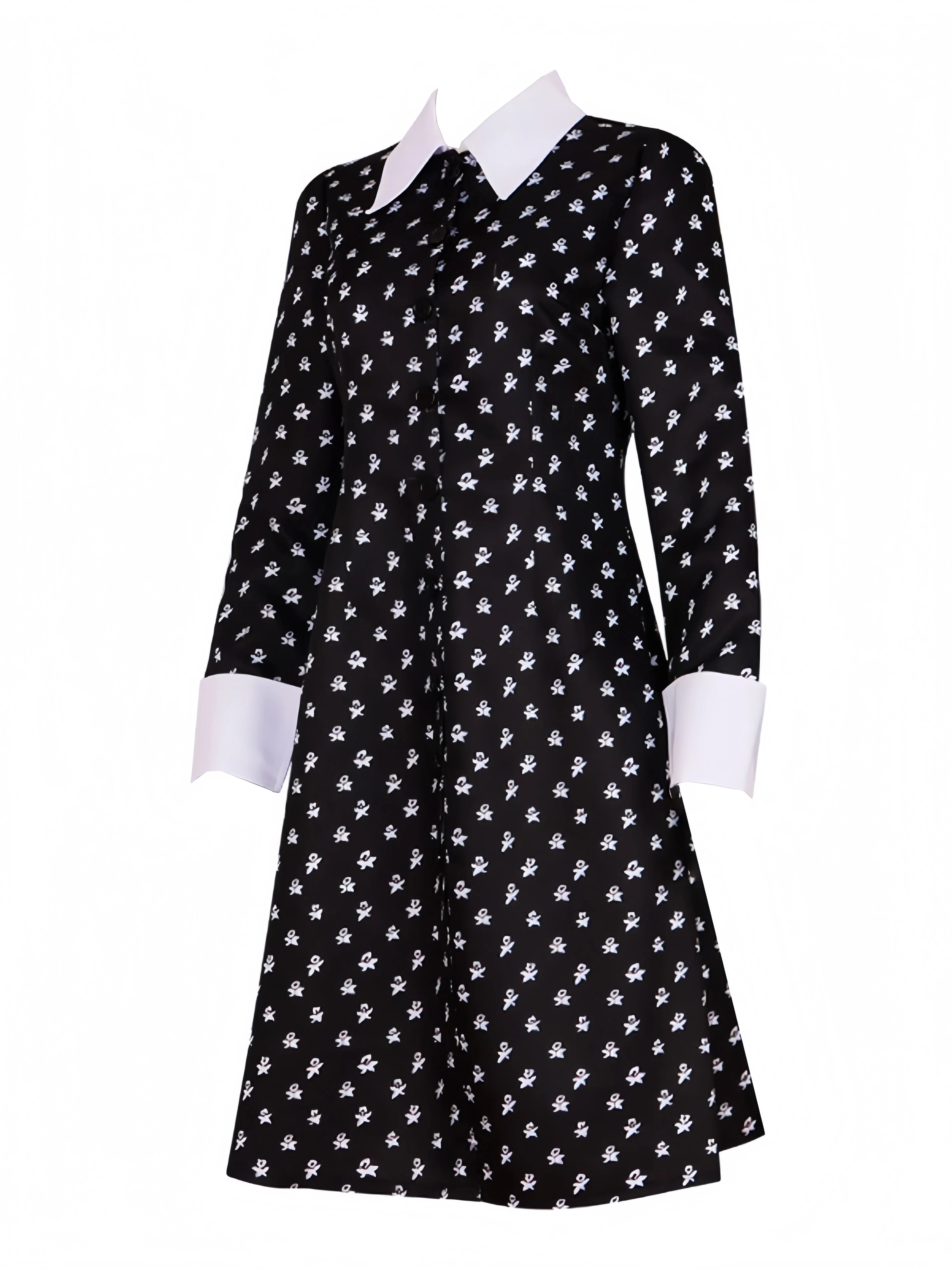 Schwarz 1940er Wednesday Kostüm Mittwoch Addams-Stil Kleid - Image 6