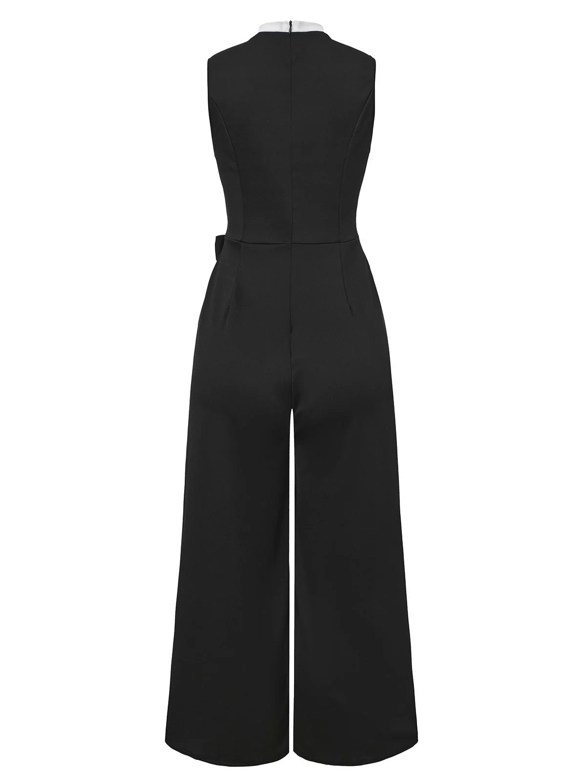 Schwarz 1950er 3D-Blumen Ärmellos Schnür Jumpsuit - Image 3