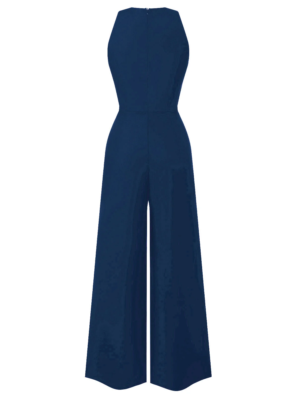 Schwarz 1950er Ärmellos Geknöpft Solide Jumpsuit - Image 9