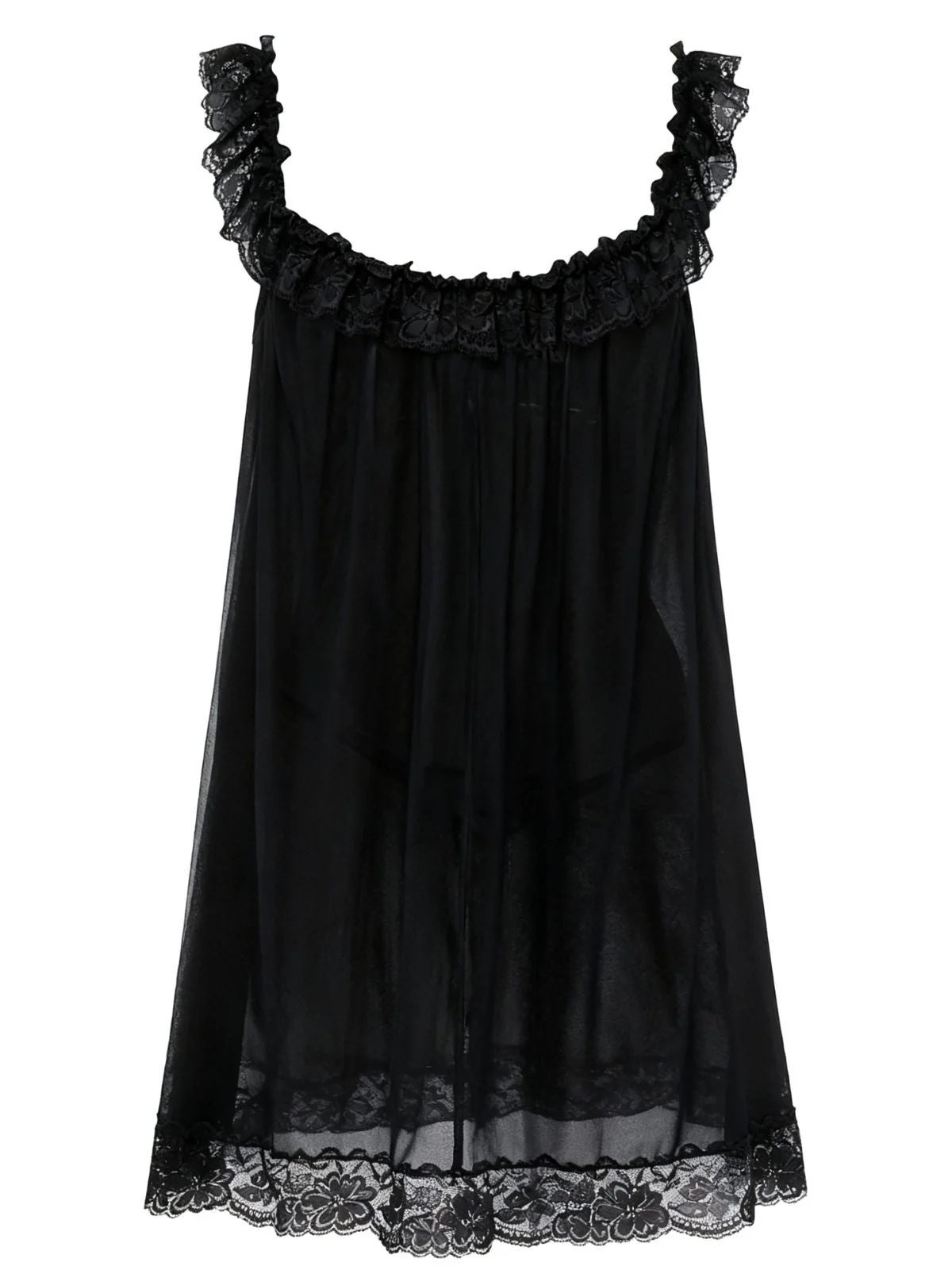 Rosa 1950er Bogen Spitze Besatz Netz Babydoll Nachthemd - Image 7
