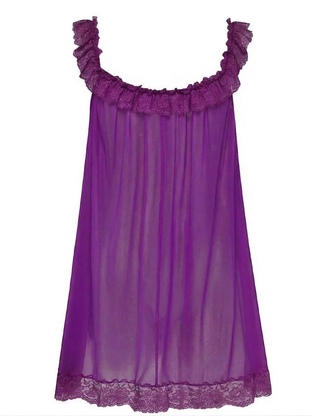 Rosa 1950er Bogen Spitze Besatz Netz Babydoll Nachthemd - Image 11