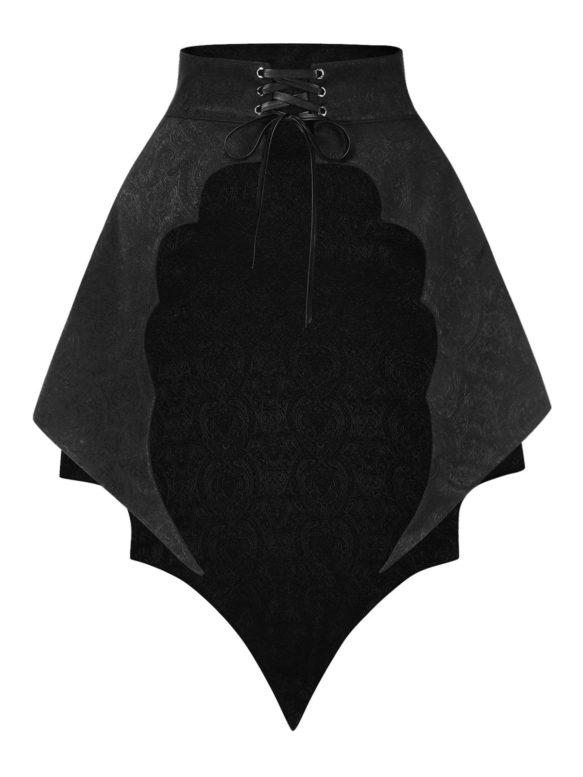 Schwarz 1950er Gothic Schläger Jacquard Cover-Up - Image 3
