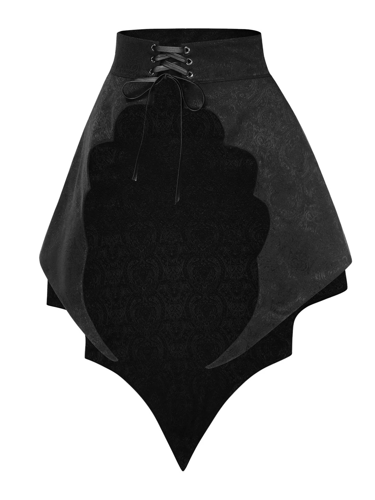 Schwarz 1950er Gothic Schläger Jacquard Cover-Up - Image 4