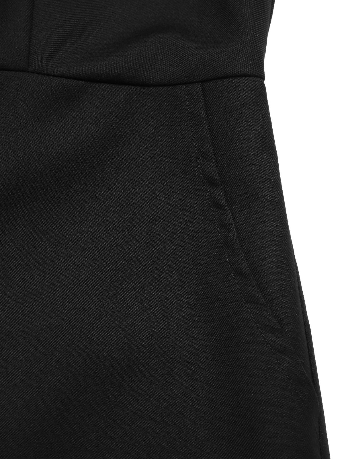 Schwarz 1950er Gothic Schläger Schulterfrei Netz Romper - Image 7