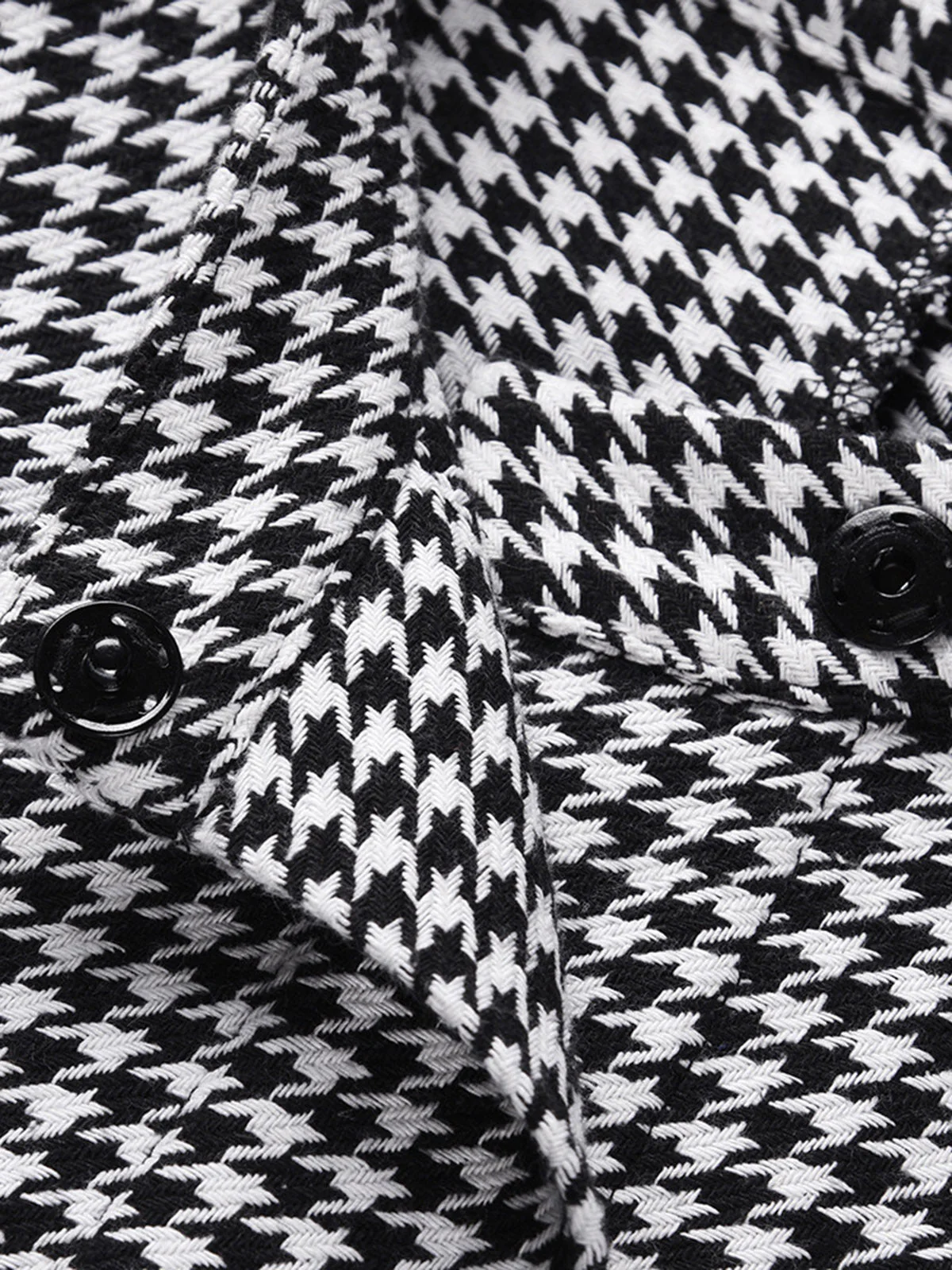 Schwarz 1950er Hahnentrittmuster Schnürung Cloak Mantel - Image 4
