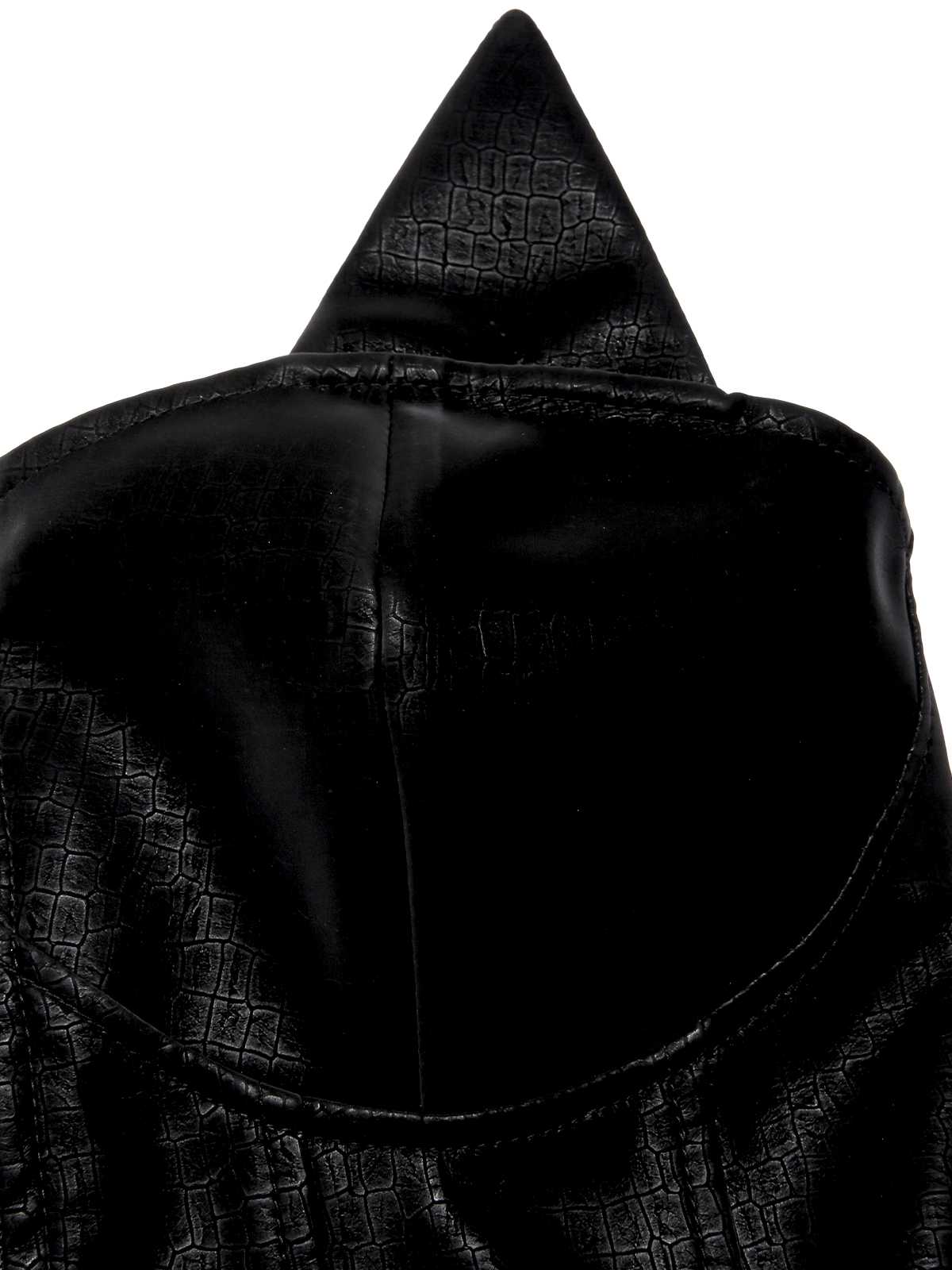 Schwarz 1950er Halloween Katzenmädchen Leder Kleid - Image 6