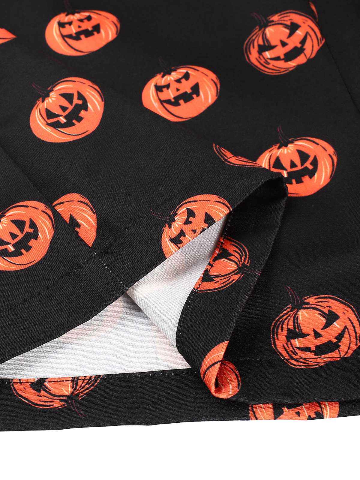 Schwarz 1950er Halloween Kürbisgesicht Romper - Image 6