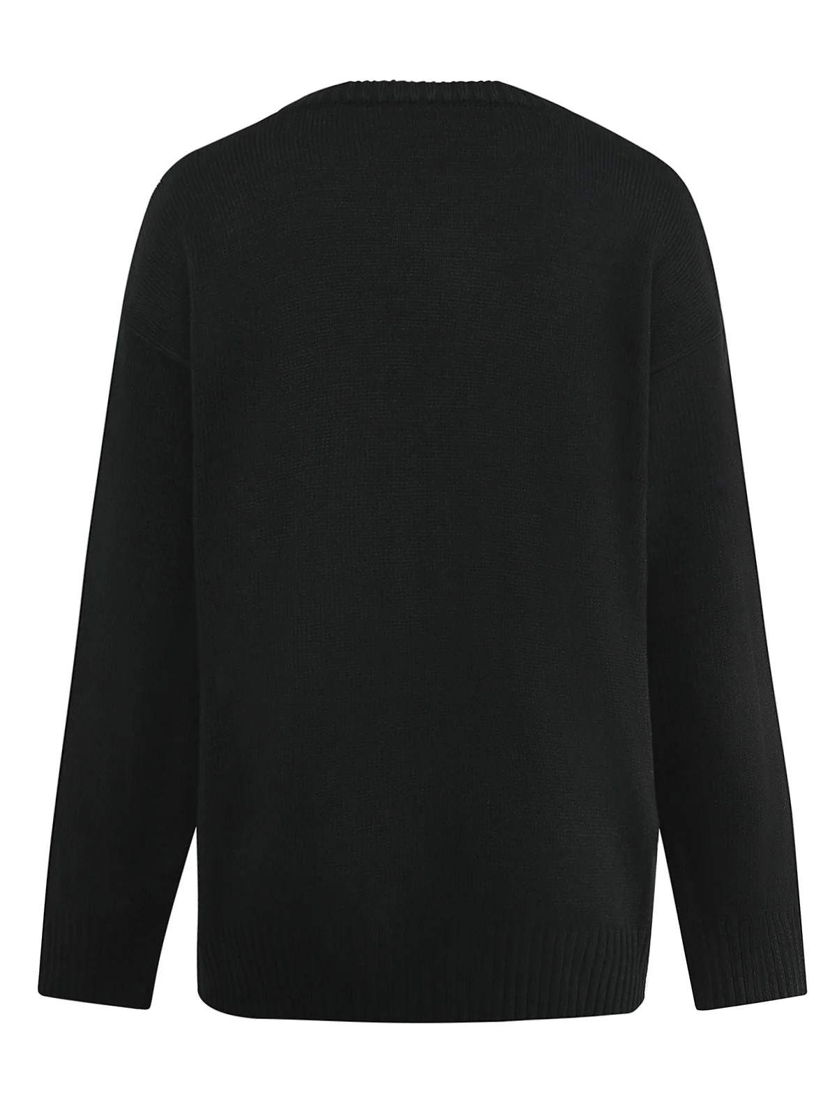 Schwarz 1950er Halloween Skeleton Druck Strick Pullover - Image 2