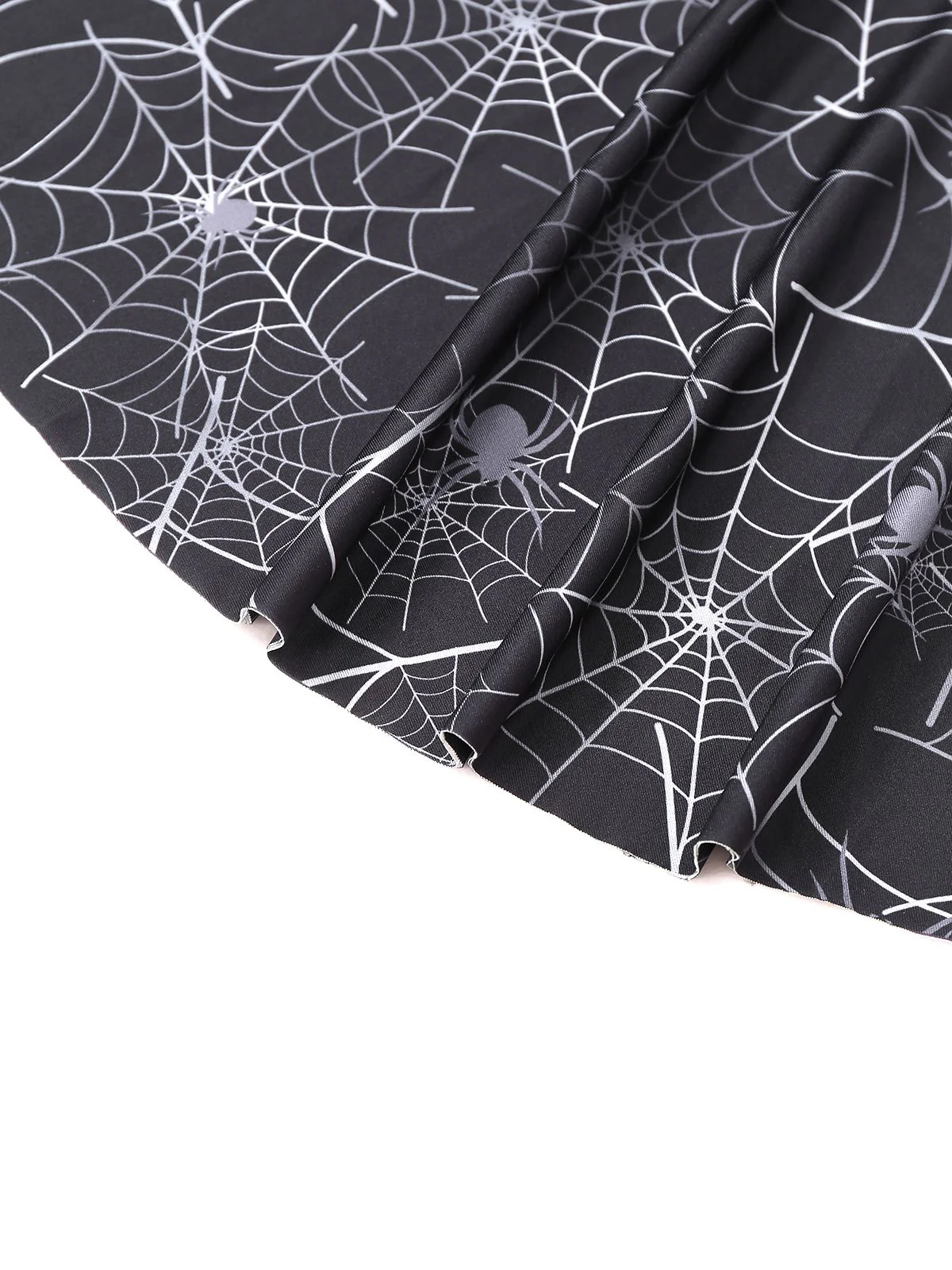 Schwarz 1950er Halloween Spinnennetz Ärmellos Kleid - Image 4