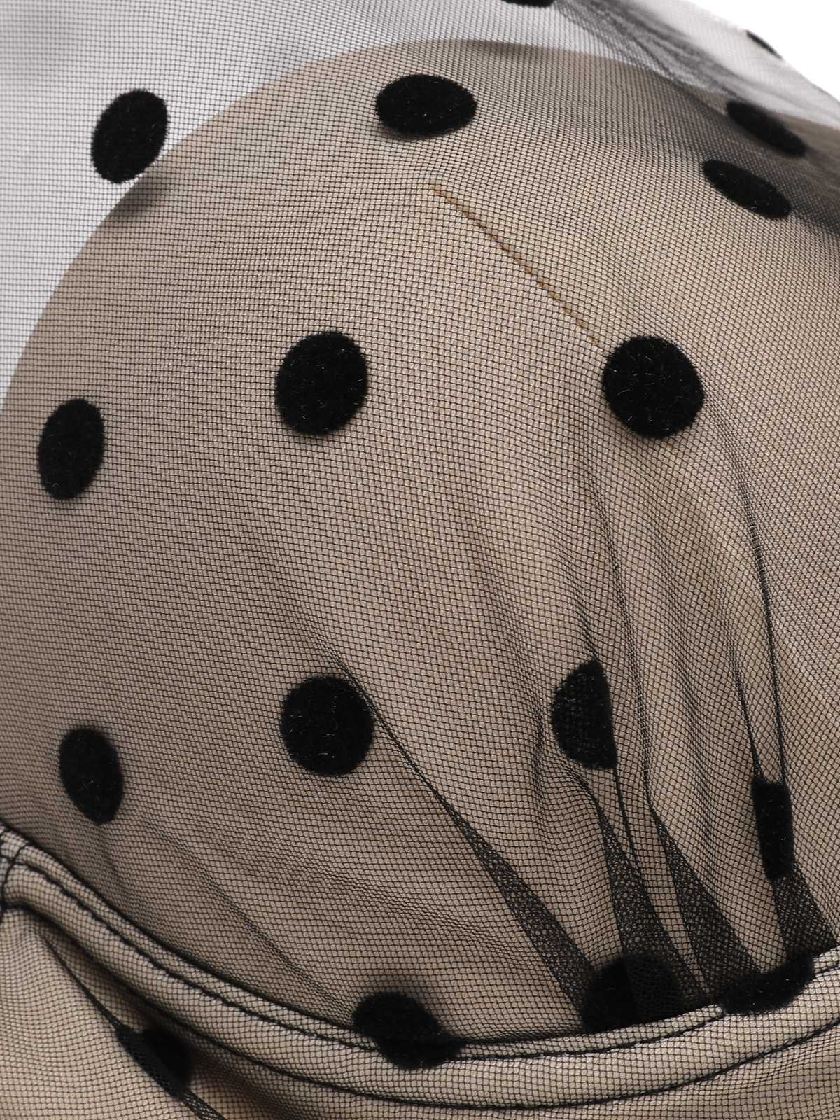 Schwarz 1950er Halter Polka Dots Masche Badeanzug - Image 5