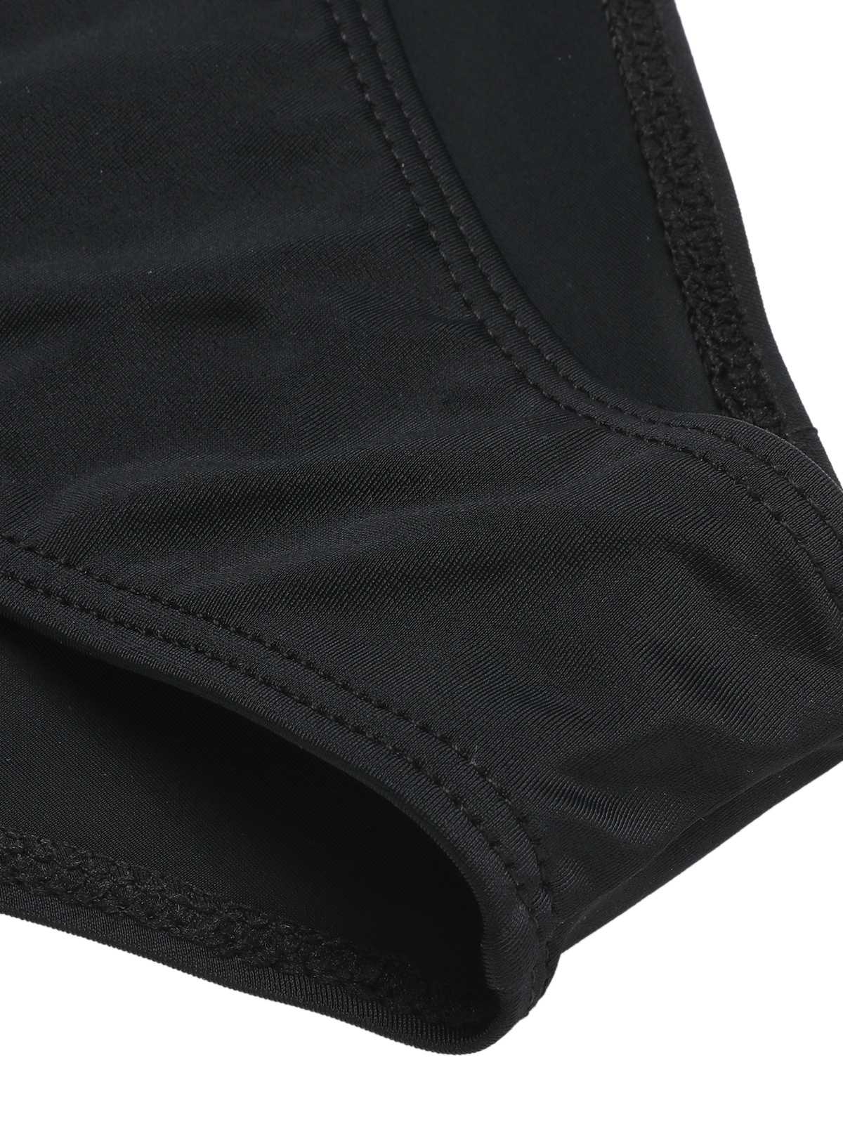 Schwarz 1950er Halter Polka Dots Masche Badeanzug - Image 7