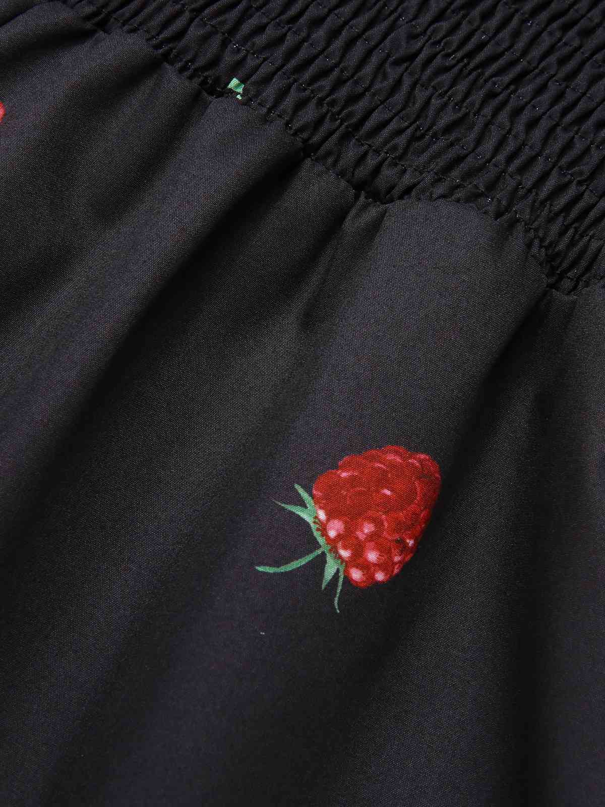 50er Romper mit Himbeere und Puffärmeln in Schwarz - Image 5