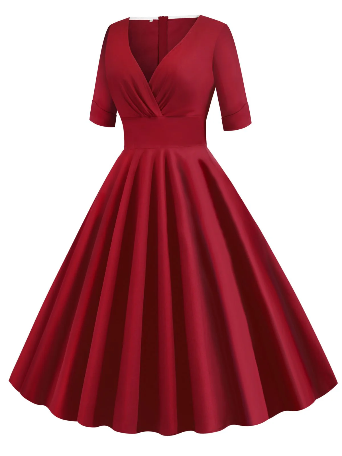 Schwarz 1950ER HOHE TAILLE V-AUSSCHNITT SWING KLEID - Image 25