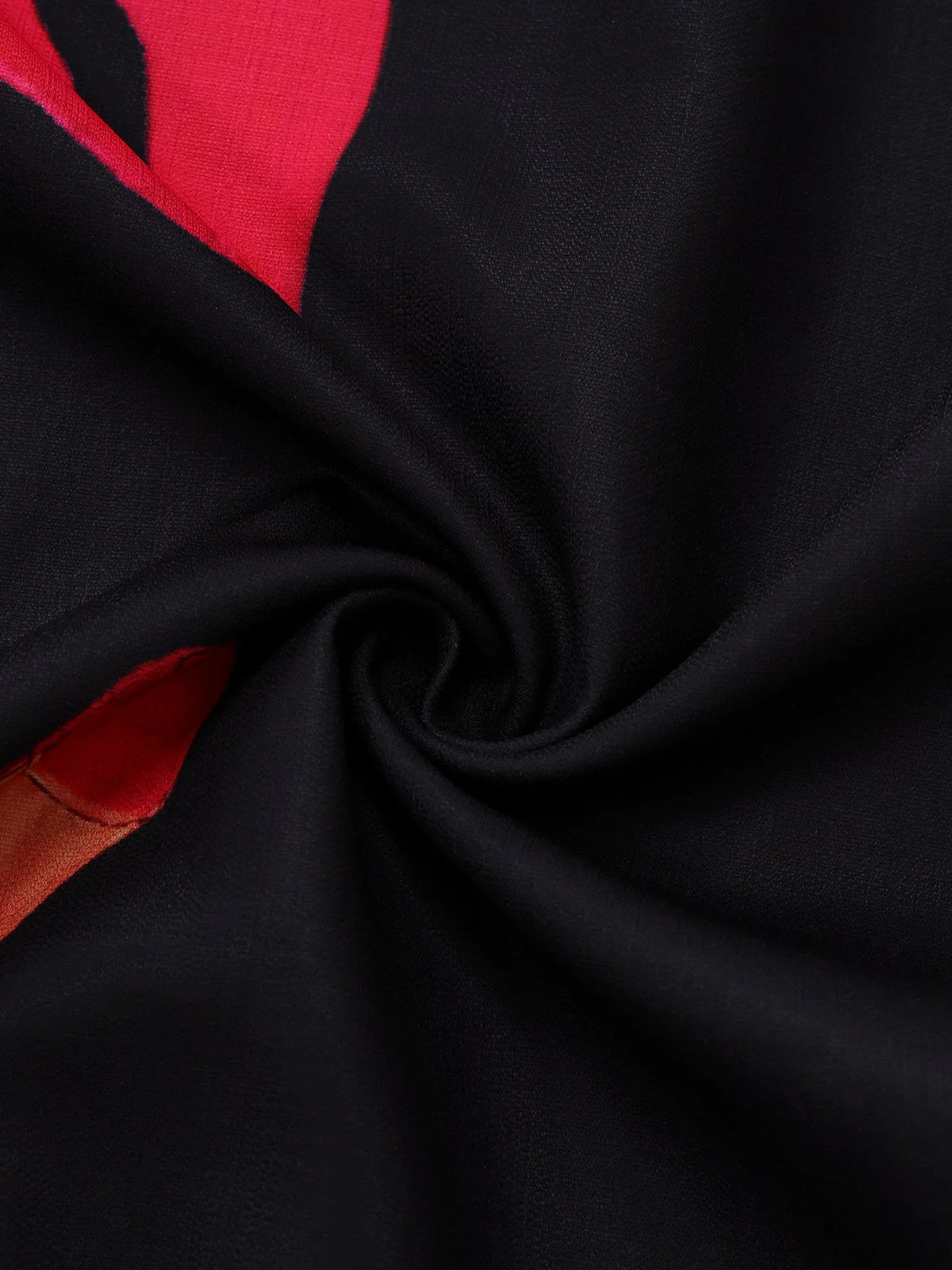 Schwarz 1950er Hummer Zickzack Hals Laternenärmel Kleid - Image 7