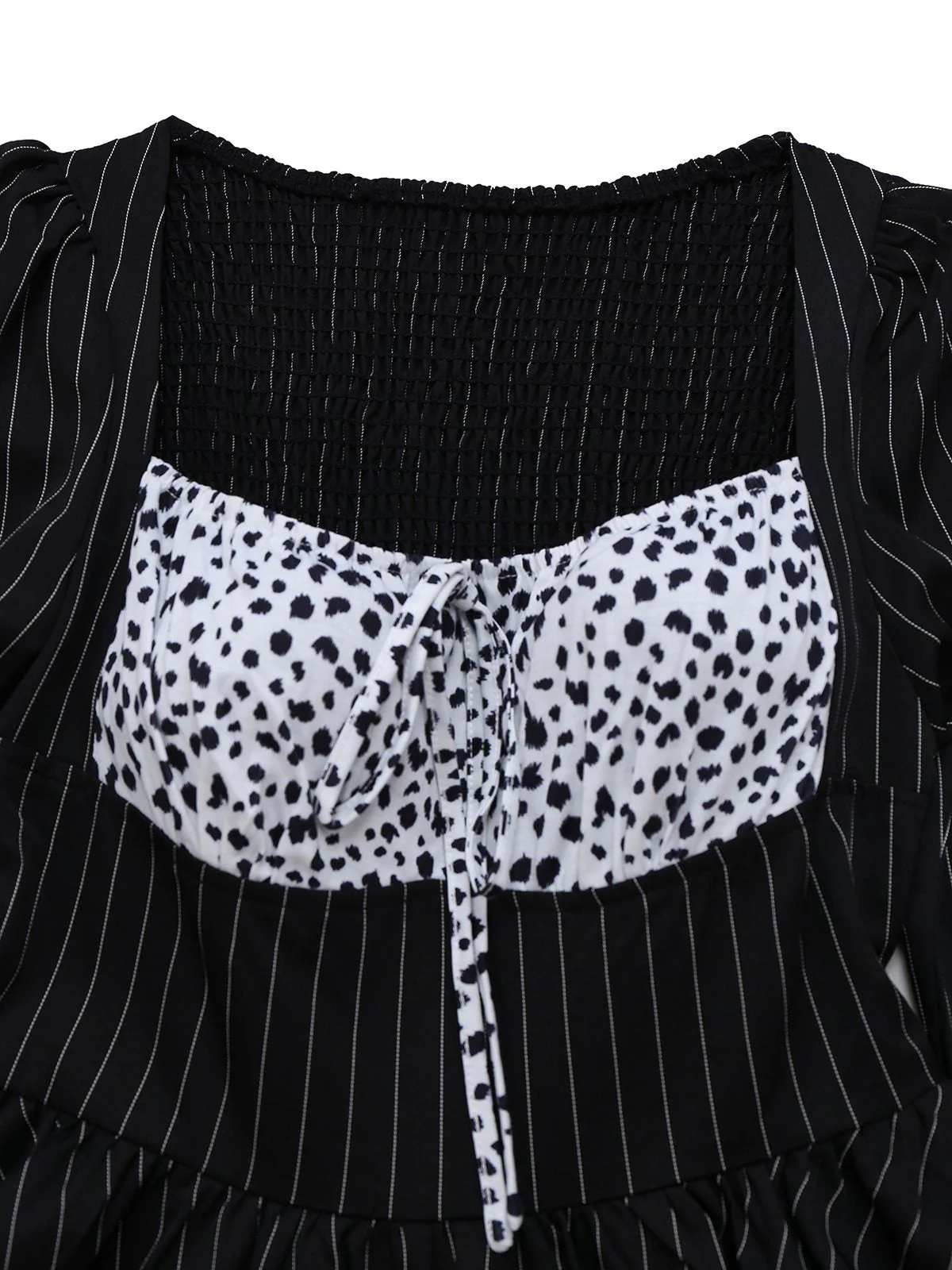 Schwarz 1950er Leopard Vertikal Streifen Taille Kleid - Image 3