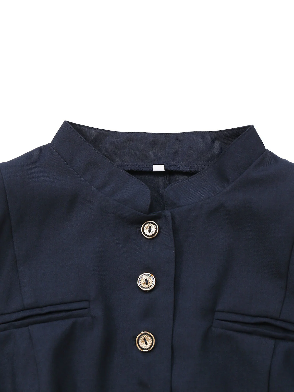Schwarz 1950er Oktoberfest Stehkragen Langarm Jacke - Image 3