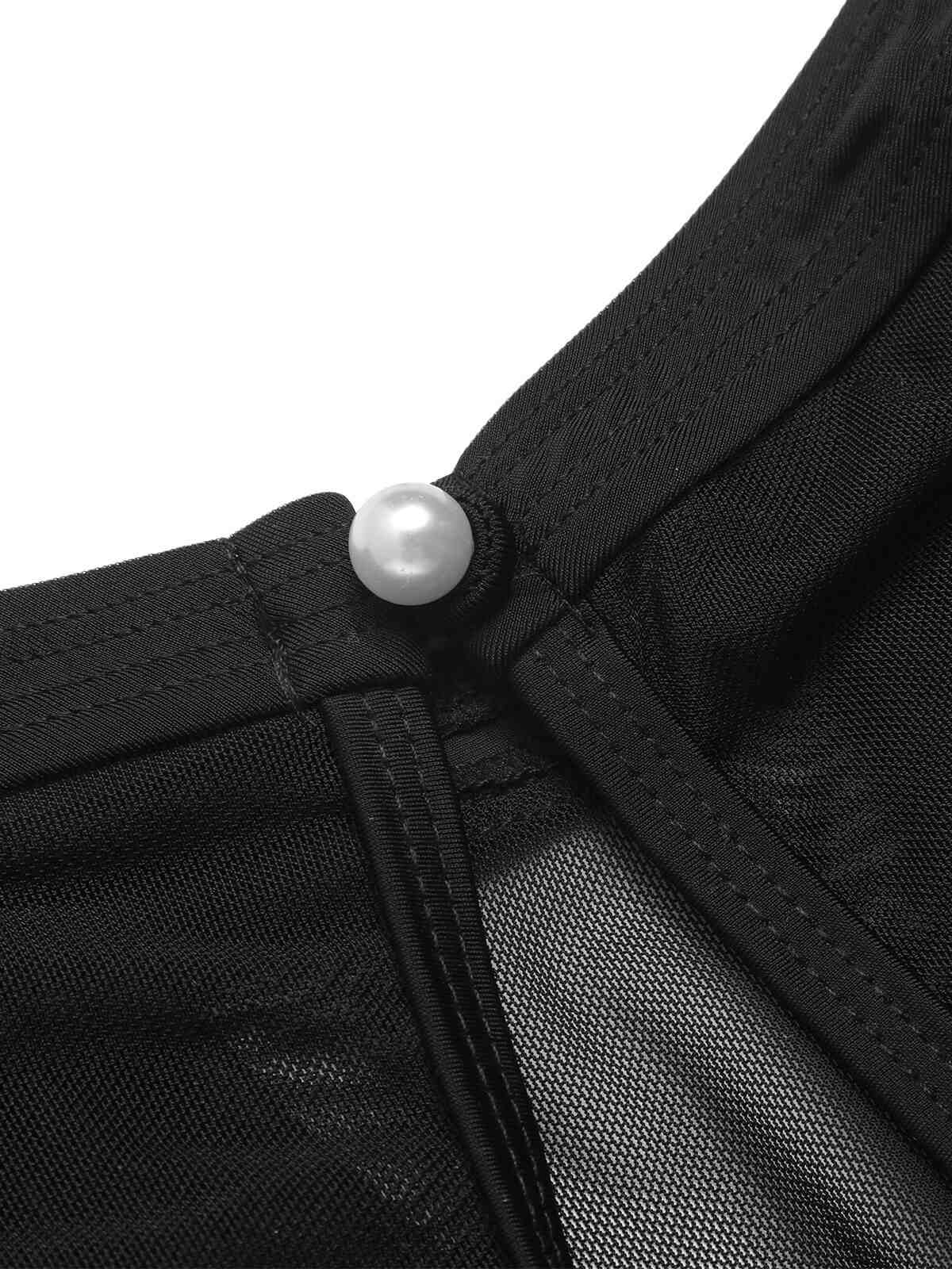 Schwarz 1950er Polka Dot Badeanzug - Image 6