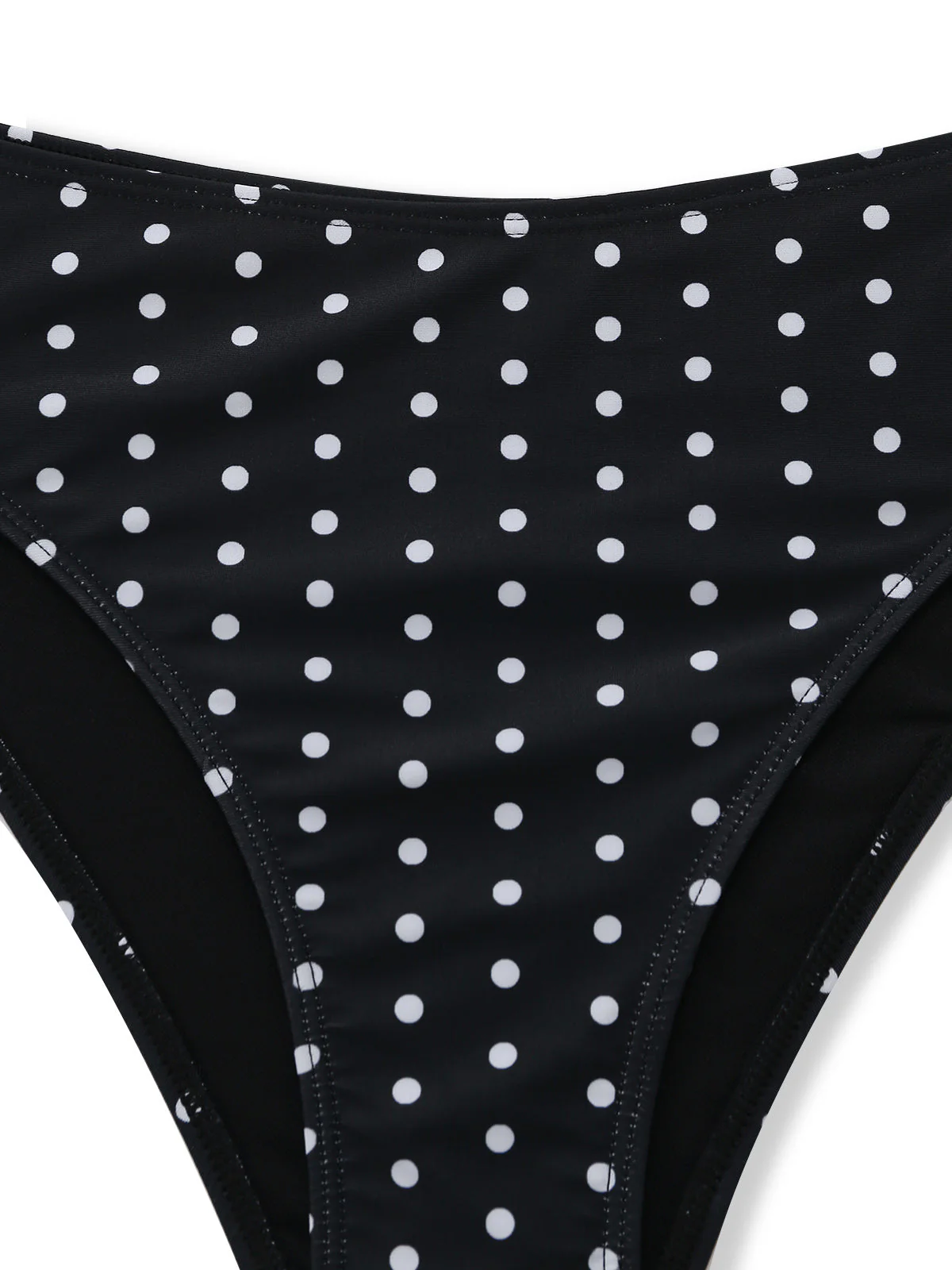 Schwarz 1950er Polka Dot Halter Bikini Set & Cover-Up - Image 6