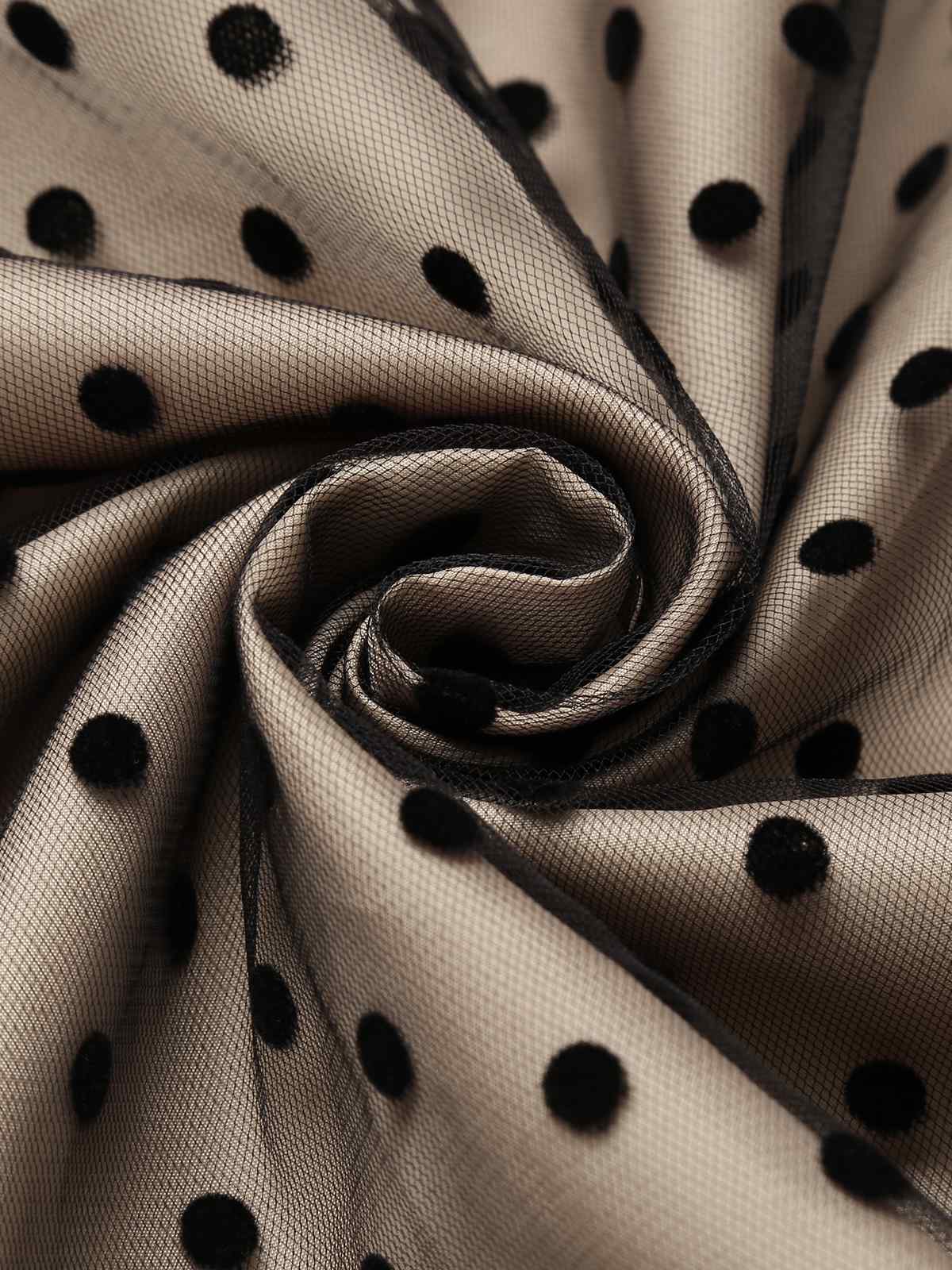 Schwarz 1950er Polka Dot Vintage Kleid mit Zubehör-Set - Image 11